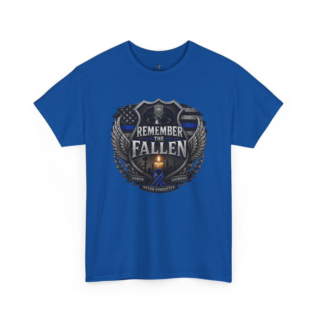 Unisex Heavy Cotton Tee Thin blue line remember the Fallen