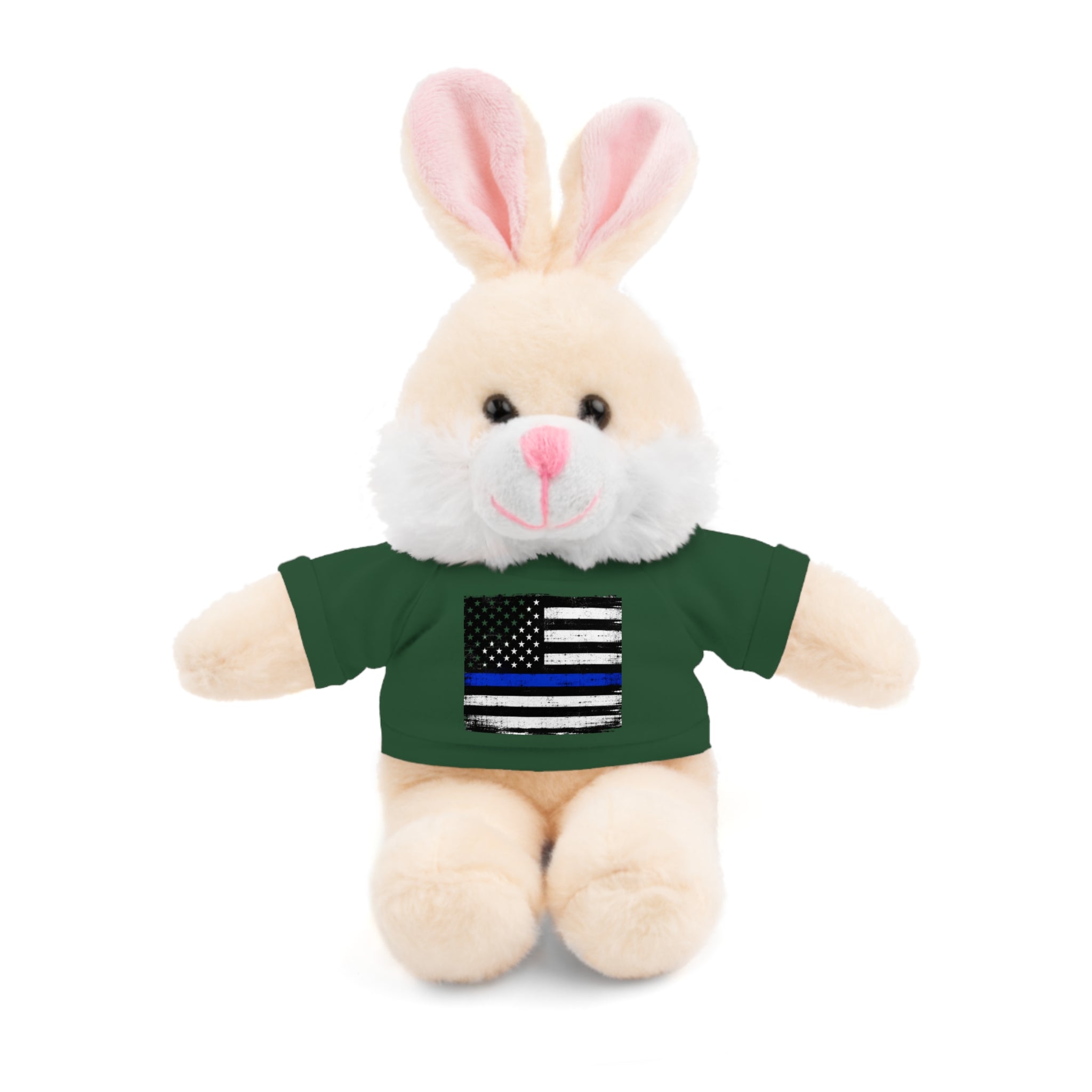 Kids Stuffed Animal with Thin Blue line flag Tee