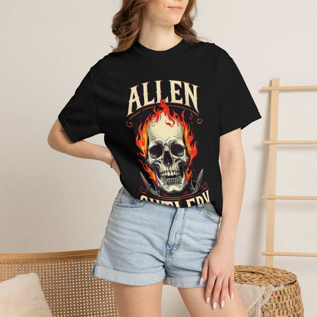 Skull and Flames Cutlery T-Shirt — Allen Cutlery Graphic Tee
