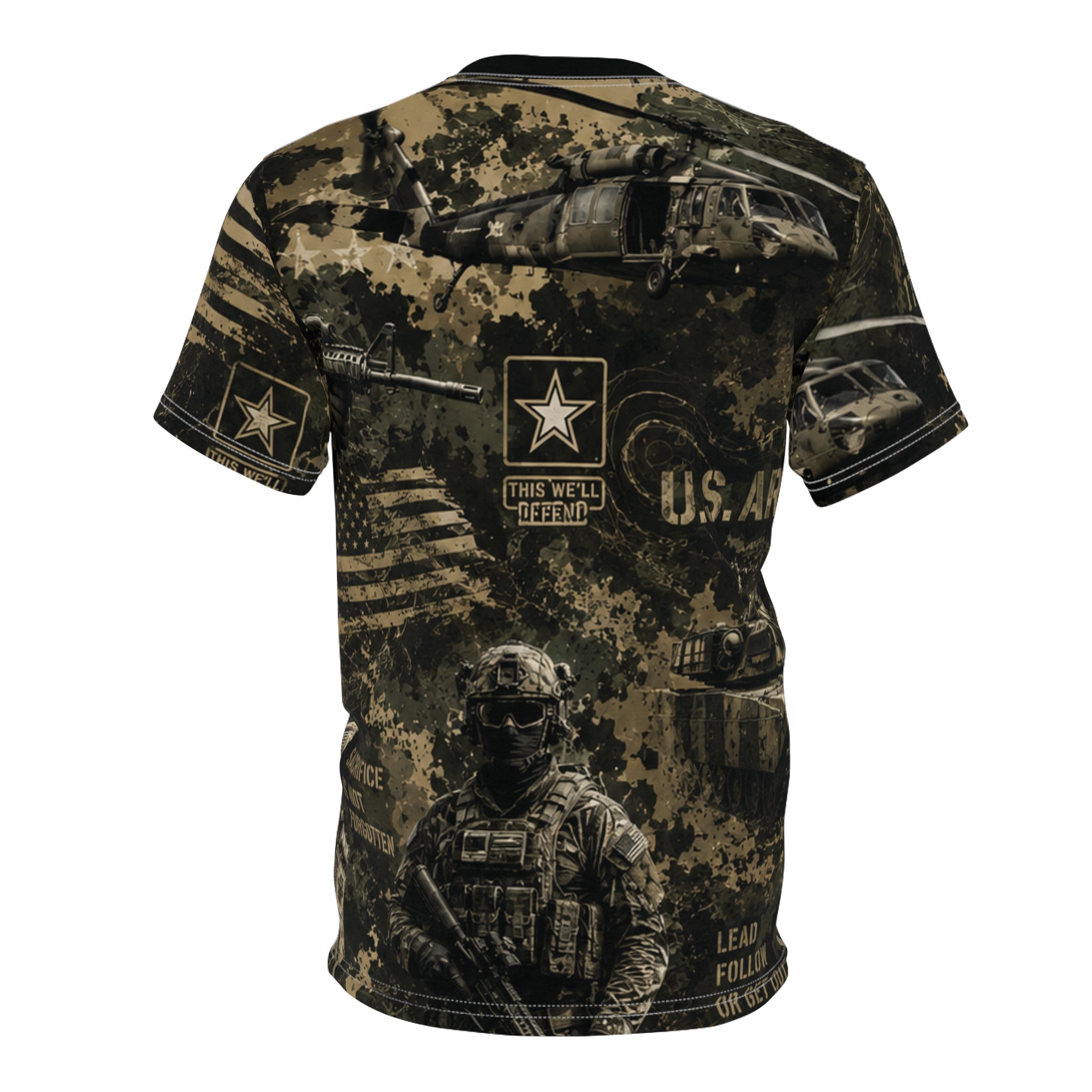 Unisex Cut and Sew Tee (AOP) ARMY