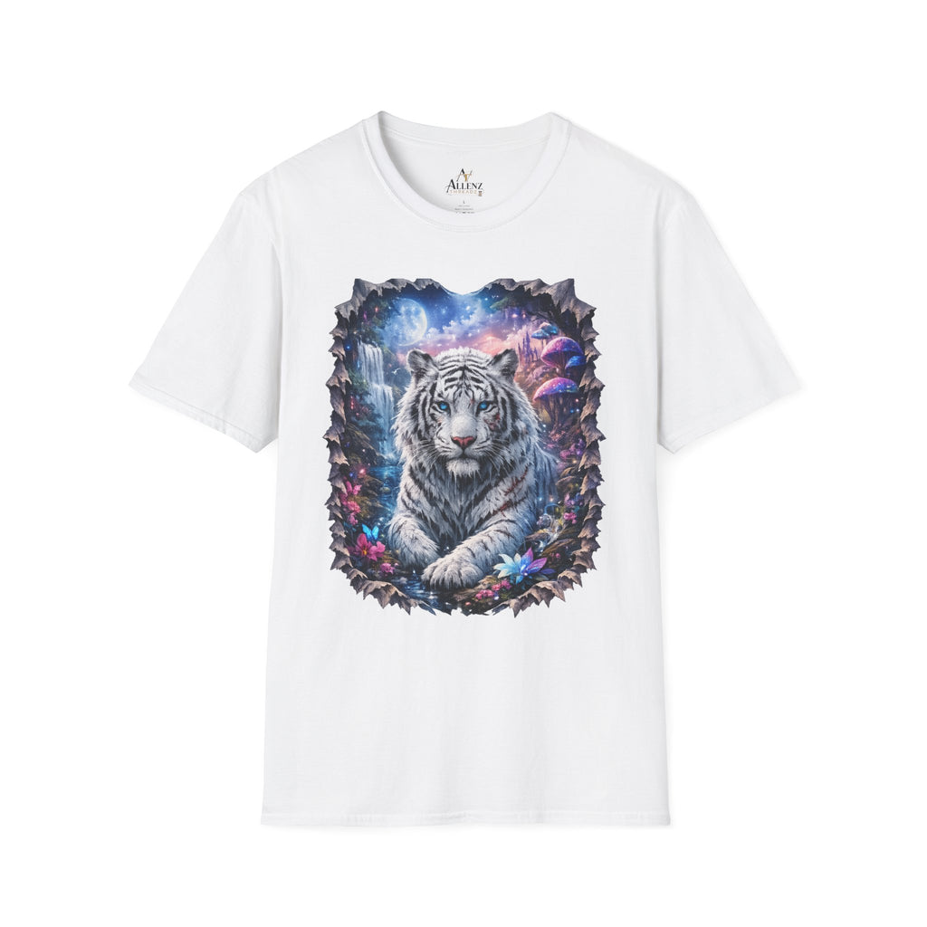 Fantasy white Bengal tiger Unisex Softstyle T-Shirt -