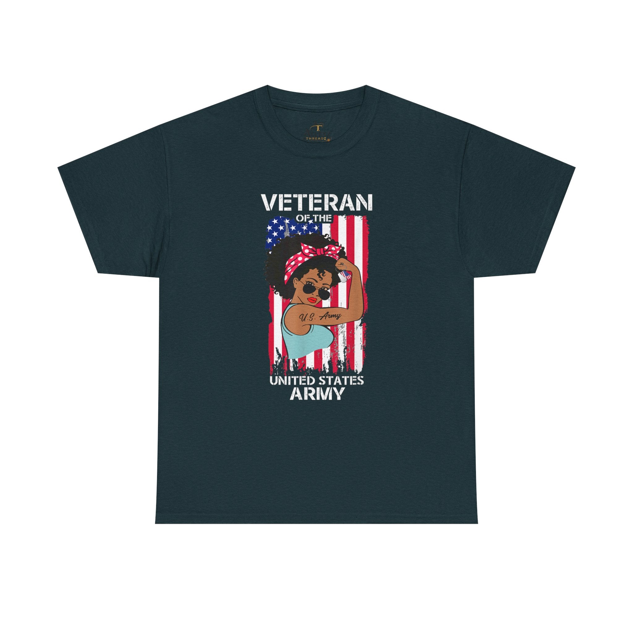 Unisex Heavy Cotton Tee✨ Melanin Army Veteran T-Shirt – Strong, Proud and Fearless ✨