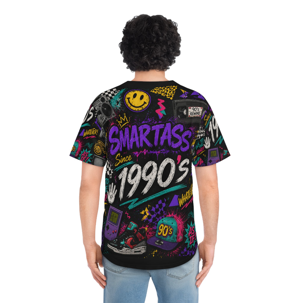 Men's Baseball Jersey (AOP) Smartass 90s
