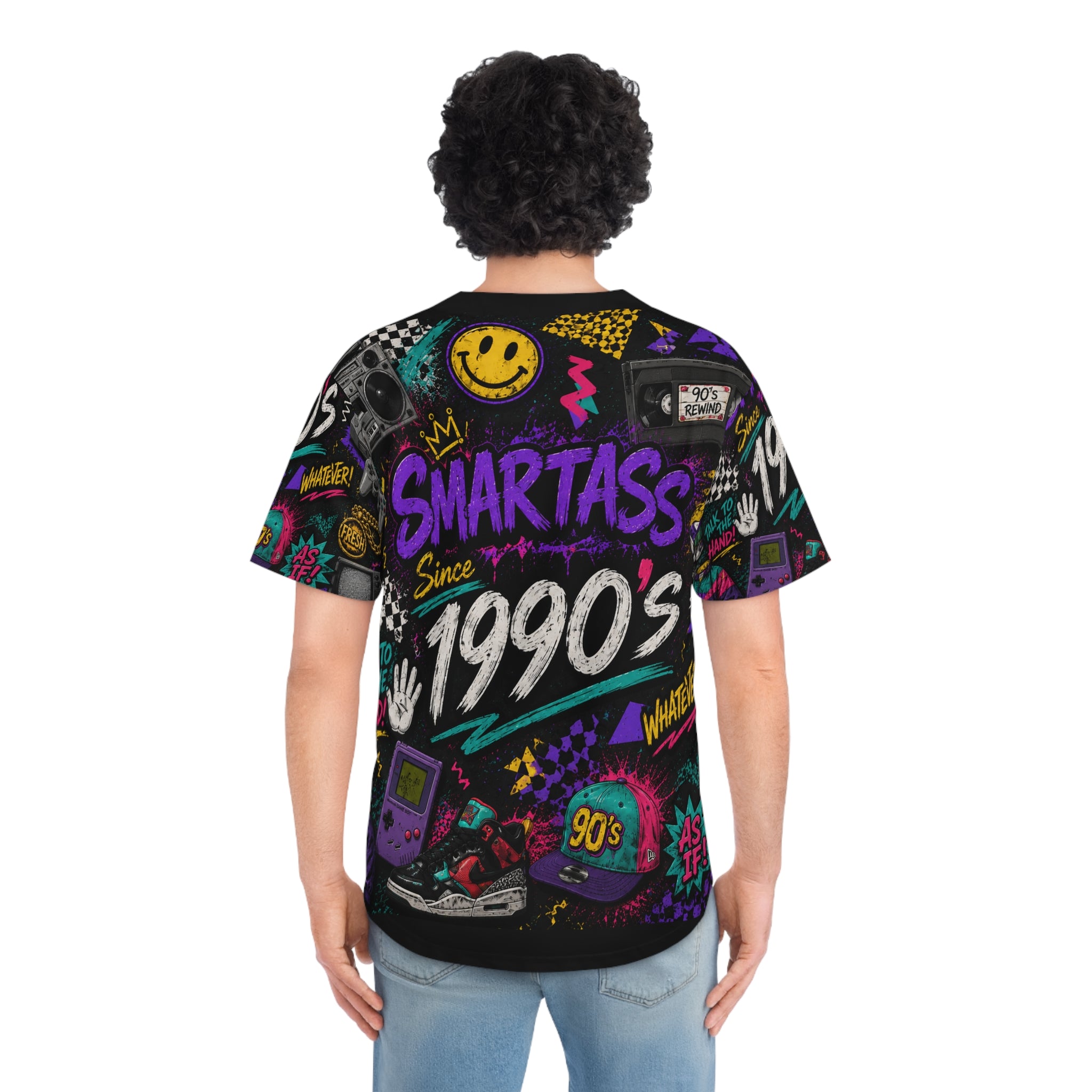 Men's Baseball Jersey (AOP) Smartass 90s
