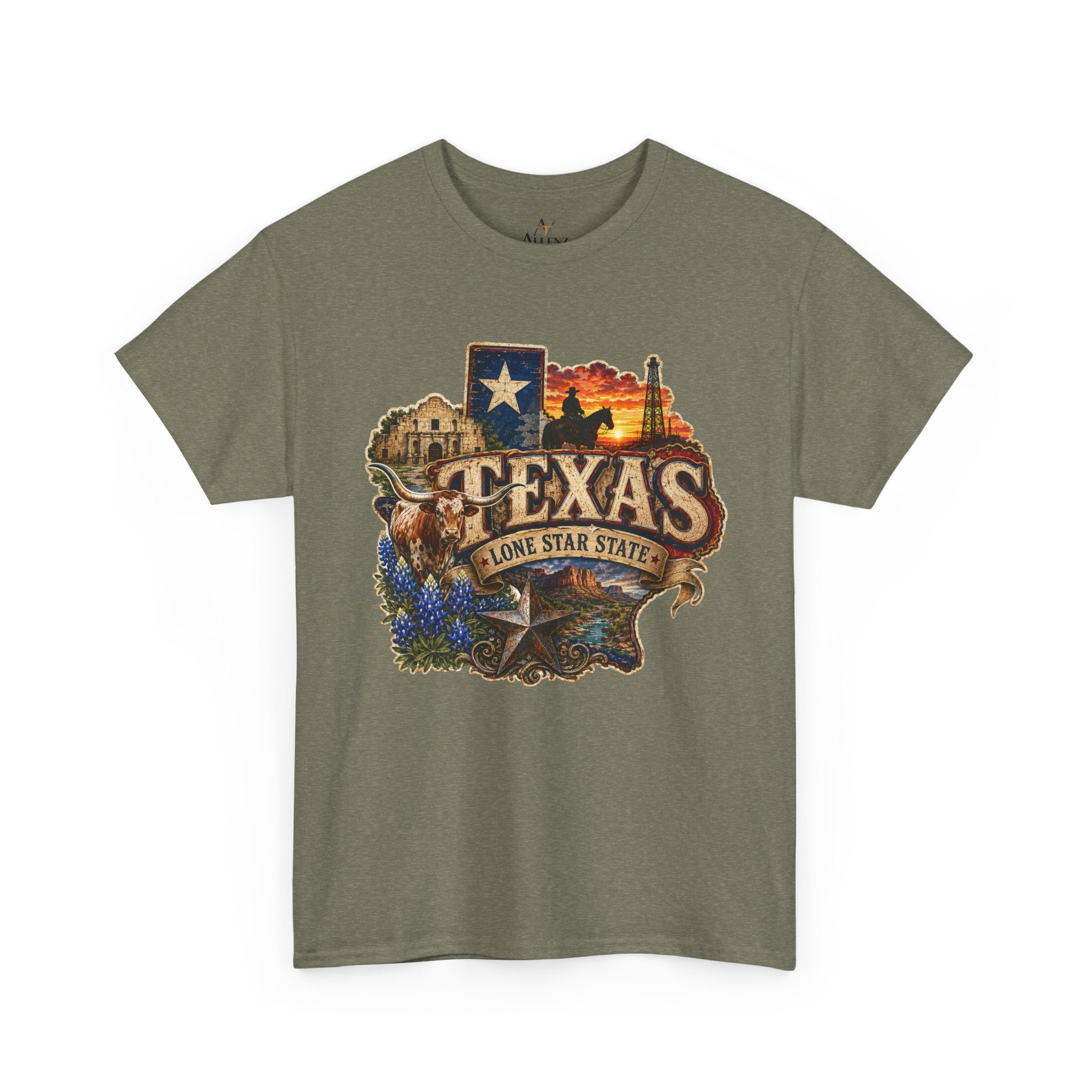 Unisex Heavy Cotton Tee⭐🤠 Texas – Pride of the Lone Star State 🌵🐂