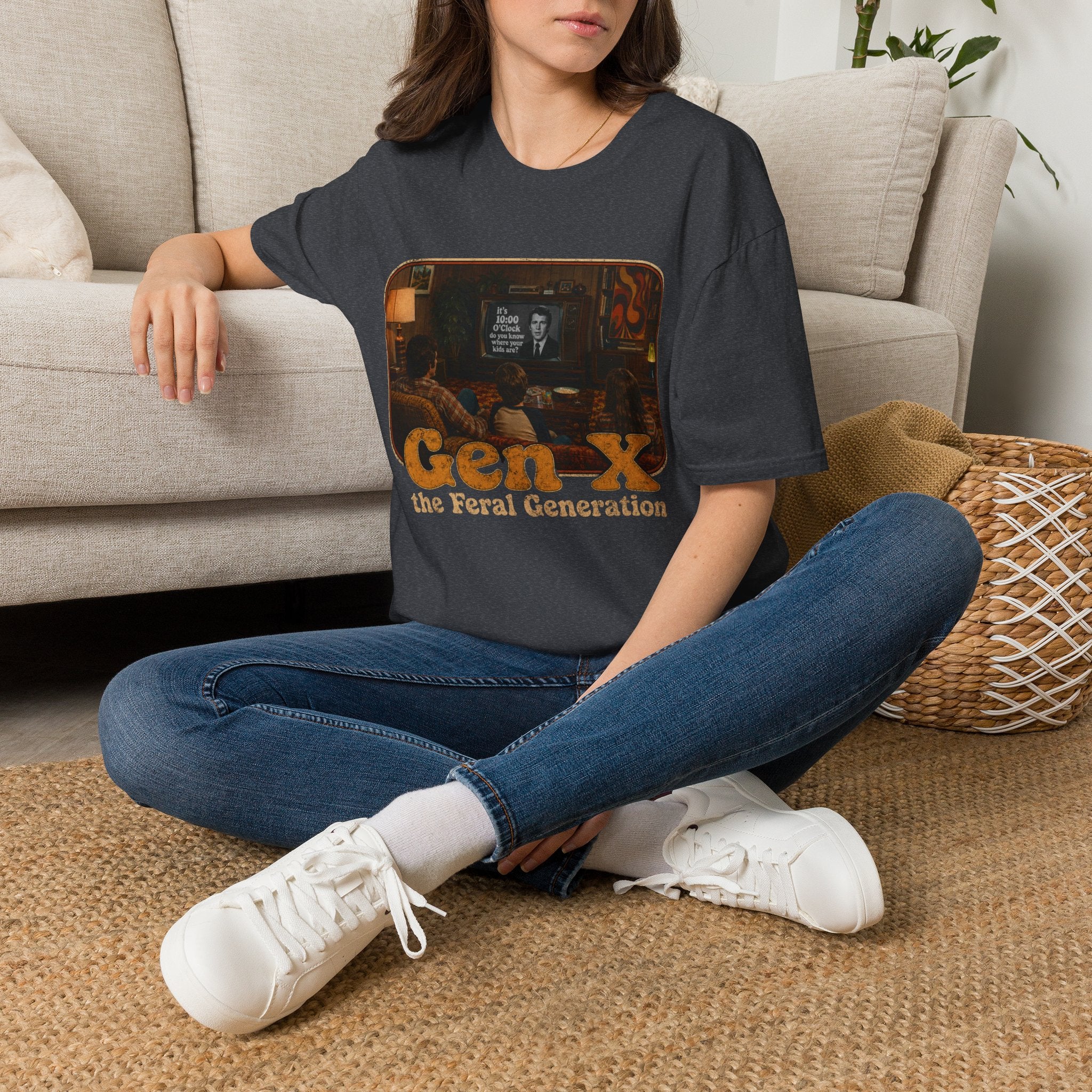 Gen X T-Shirt — "Gen X: The Feral Generation" Retro TV Nostalgia Tee