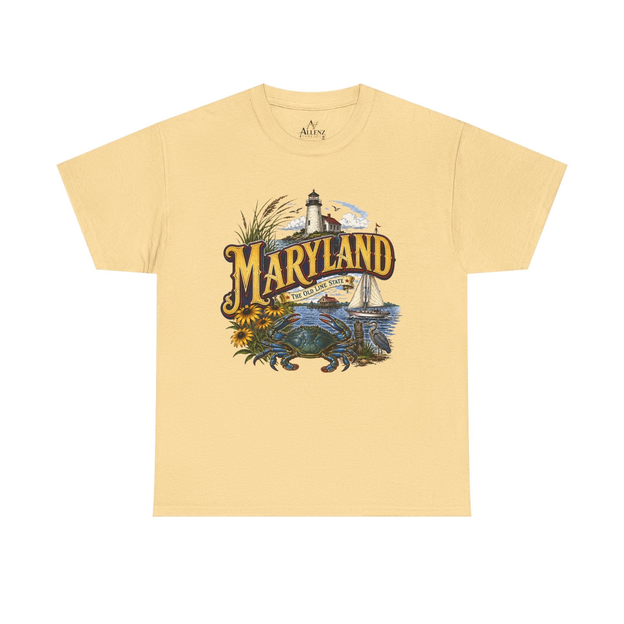 Unisex Heavy Cotton Tee🦀 Maryland – Coastal Pride and Chesapeake Charm 🦀
