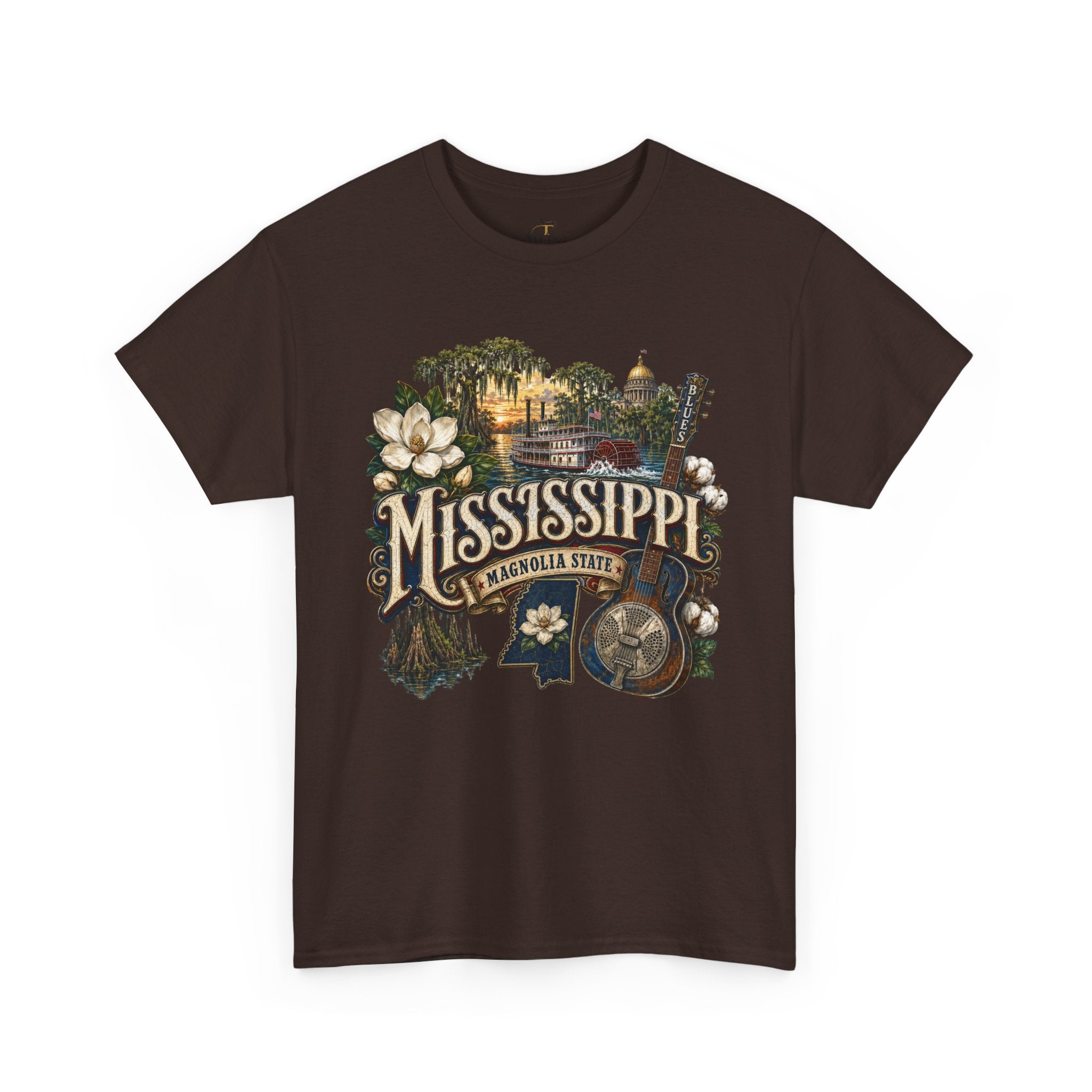 Unisex Heavy Cotton Tee🎸 Mississippi – Southern Soul and Magnolia State Pride 🎸