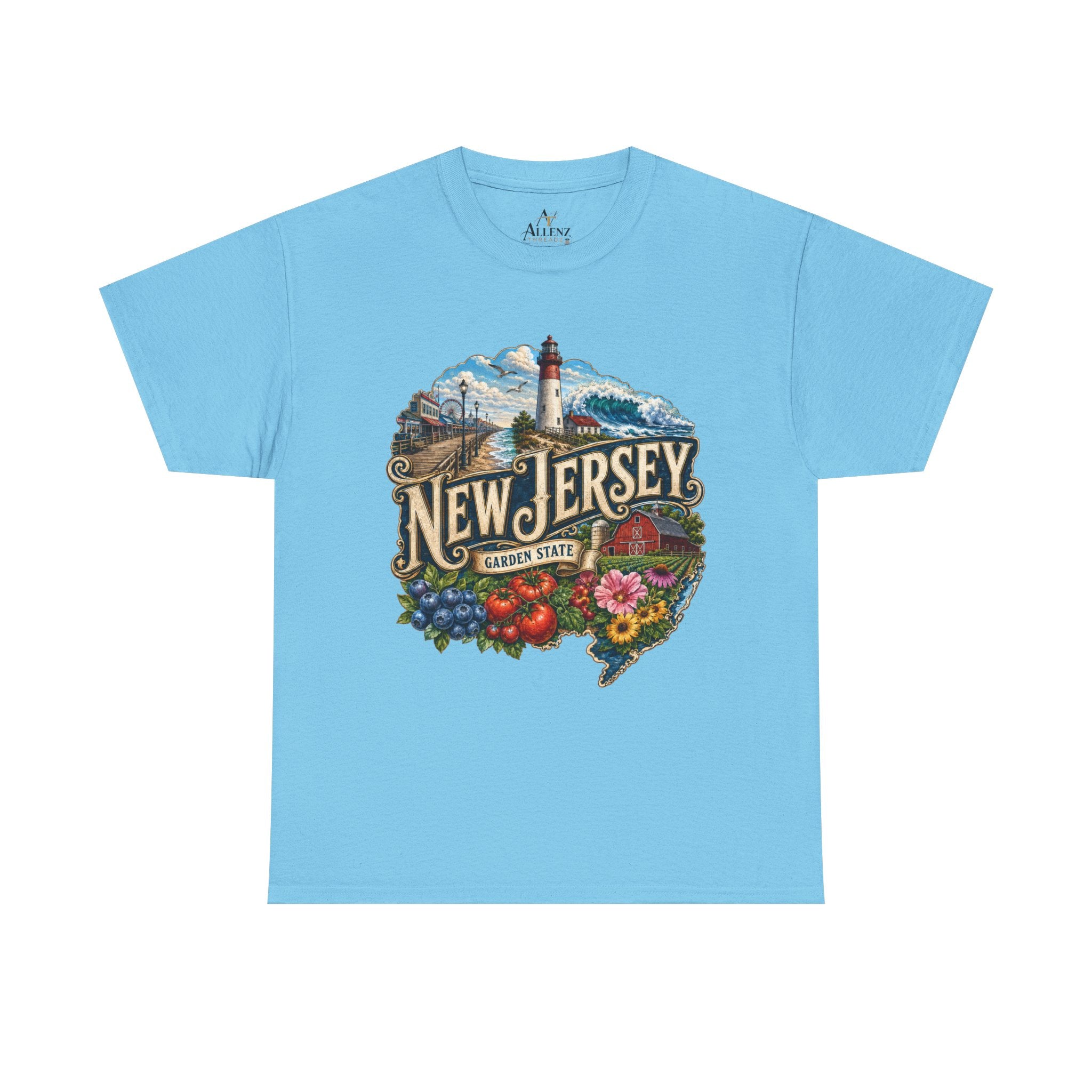 Unisex Heavy Cotton Tee🌊 New Jersey – Coastal Charm and Garden State Pride 🍅🫐