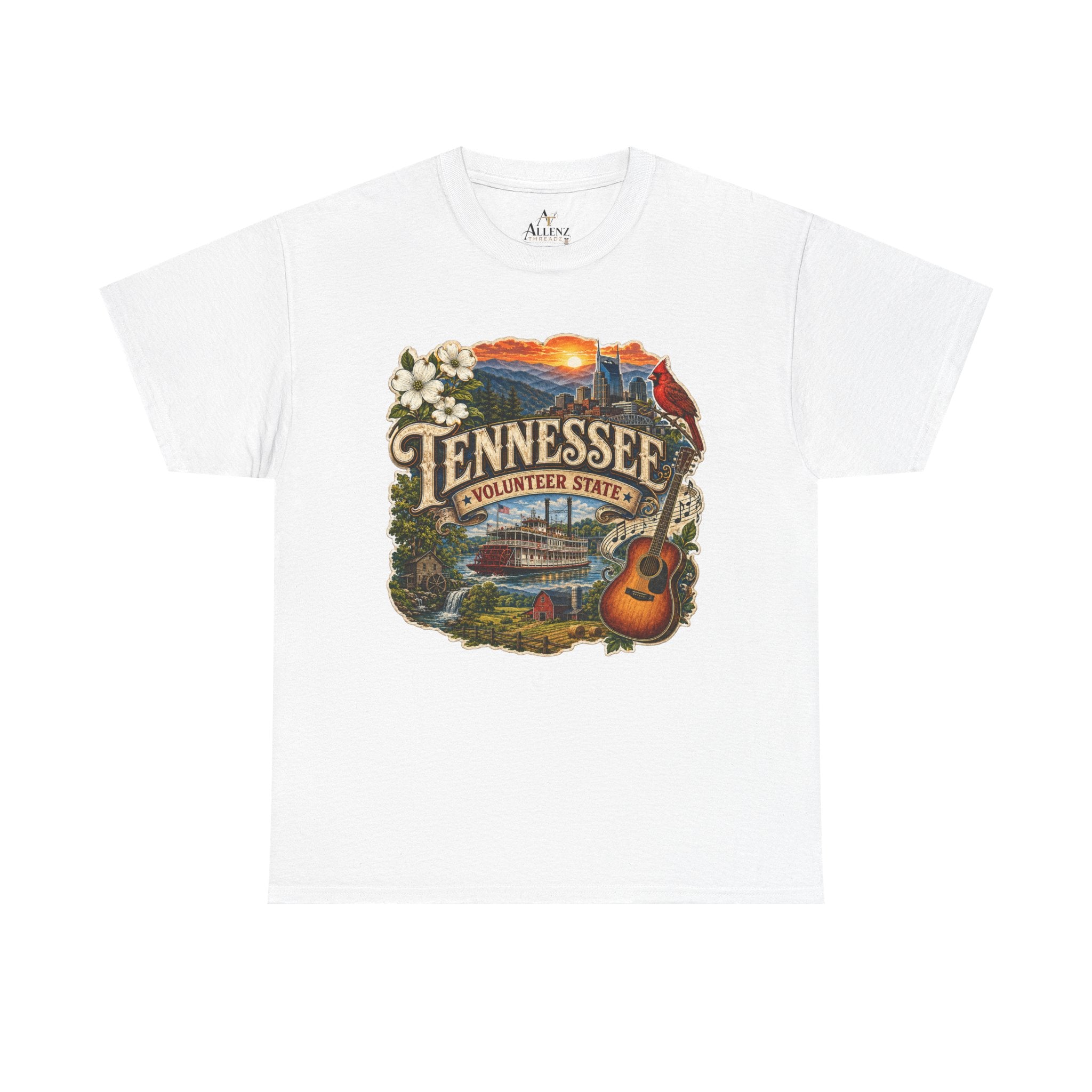 Unisex Heavy Cotton Tee🎸 Tennessee – Heart of the Volunteer State 🌄🎶