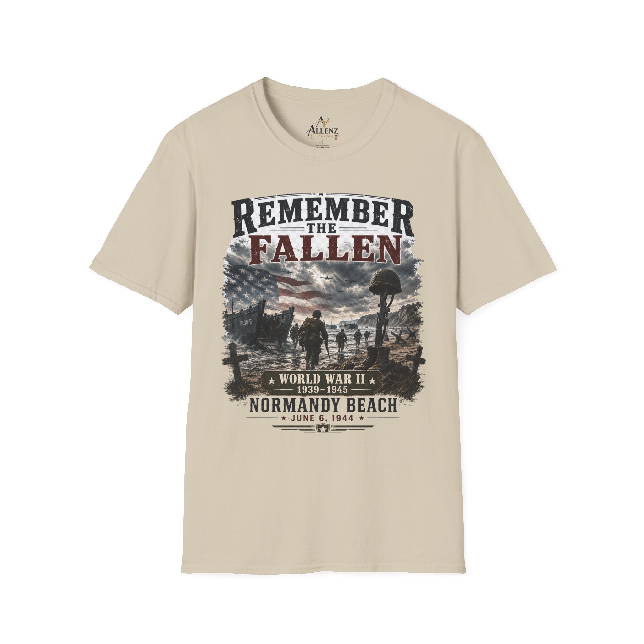Remember the Fallen T-Shirt — Normandy Beach WWII Memorial Tee