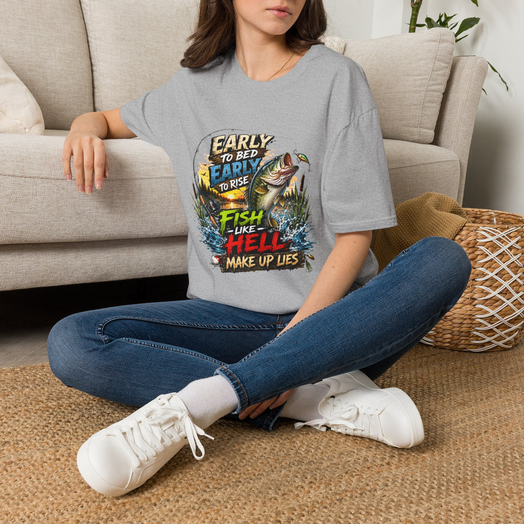 Early To Bed Fishing Unisex Softstyle T-Shirt