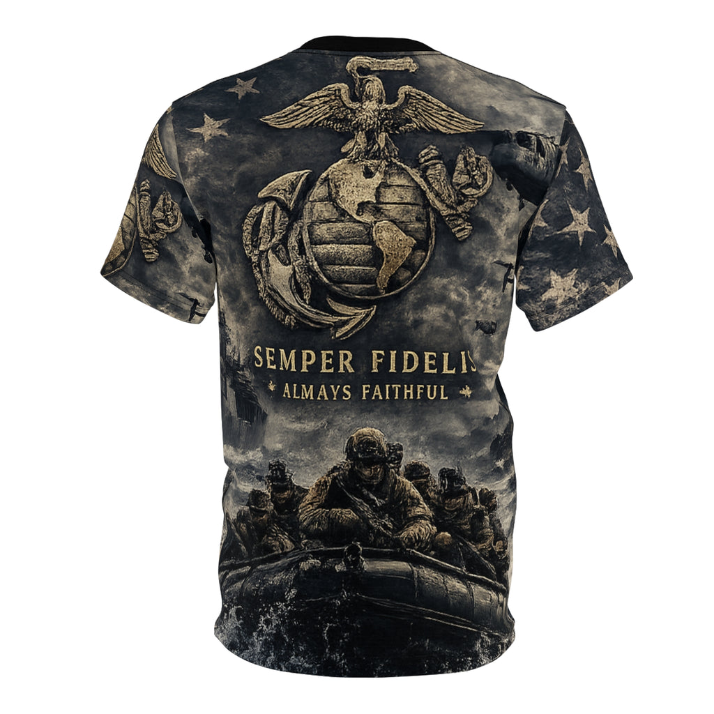 Marines always faithful Unisex Cut and Sew Tee (AOP).