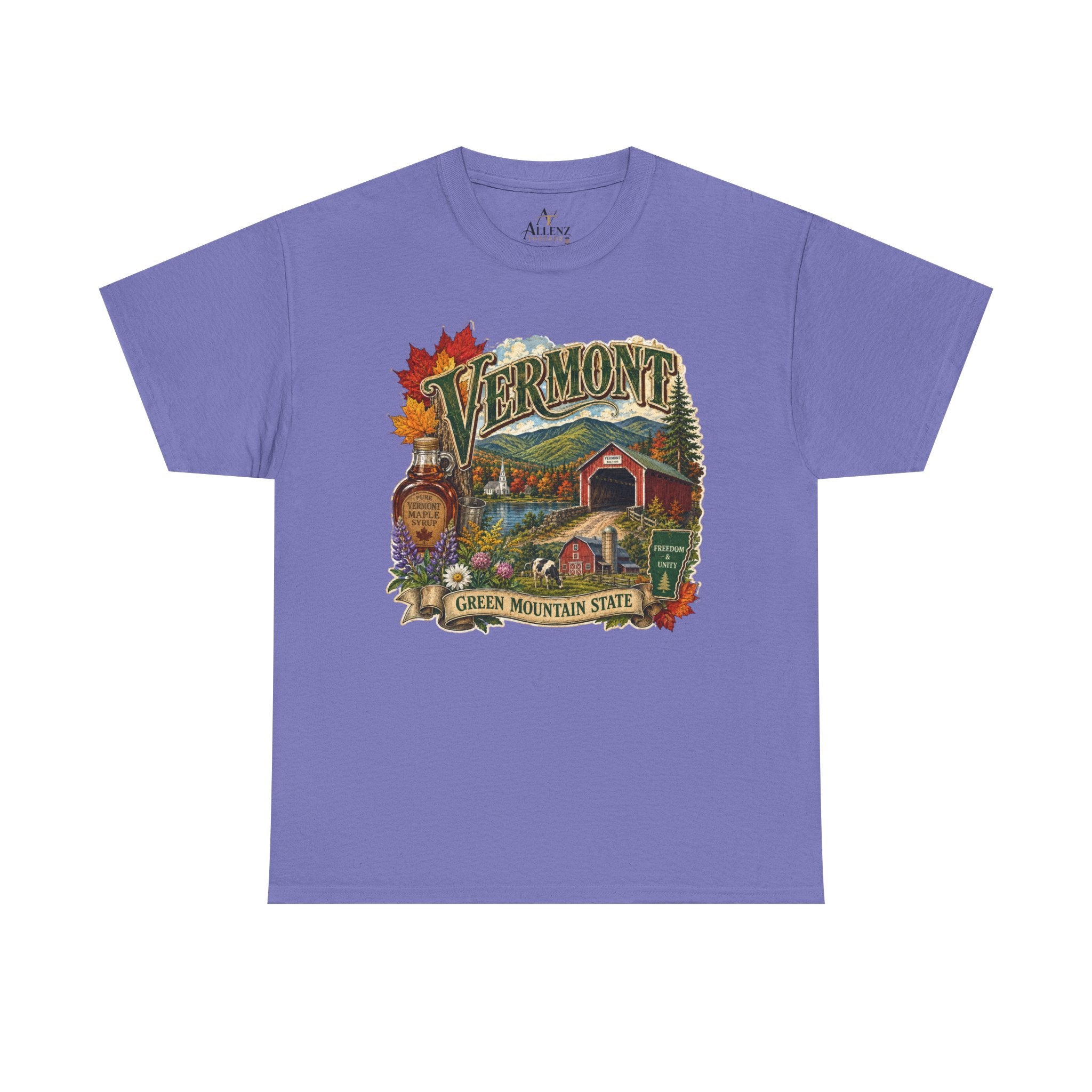 Unisex Heavy Cotton Tee🍁🏔️ Vermont – Beauty of the Green Mountain State 🍁🚜