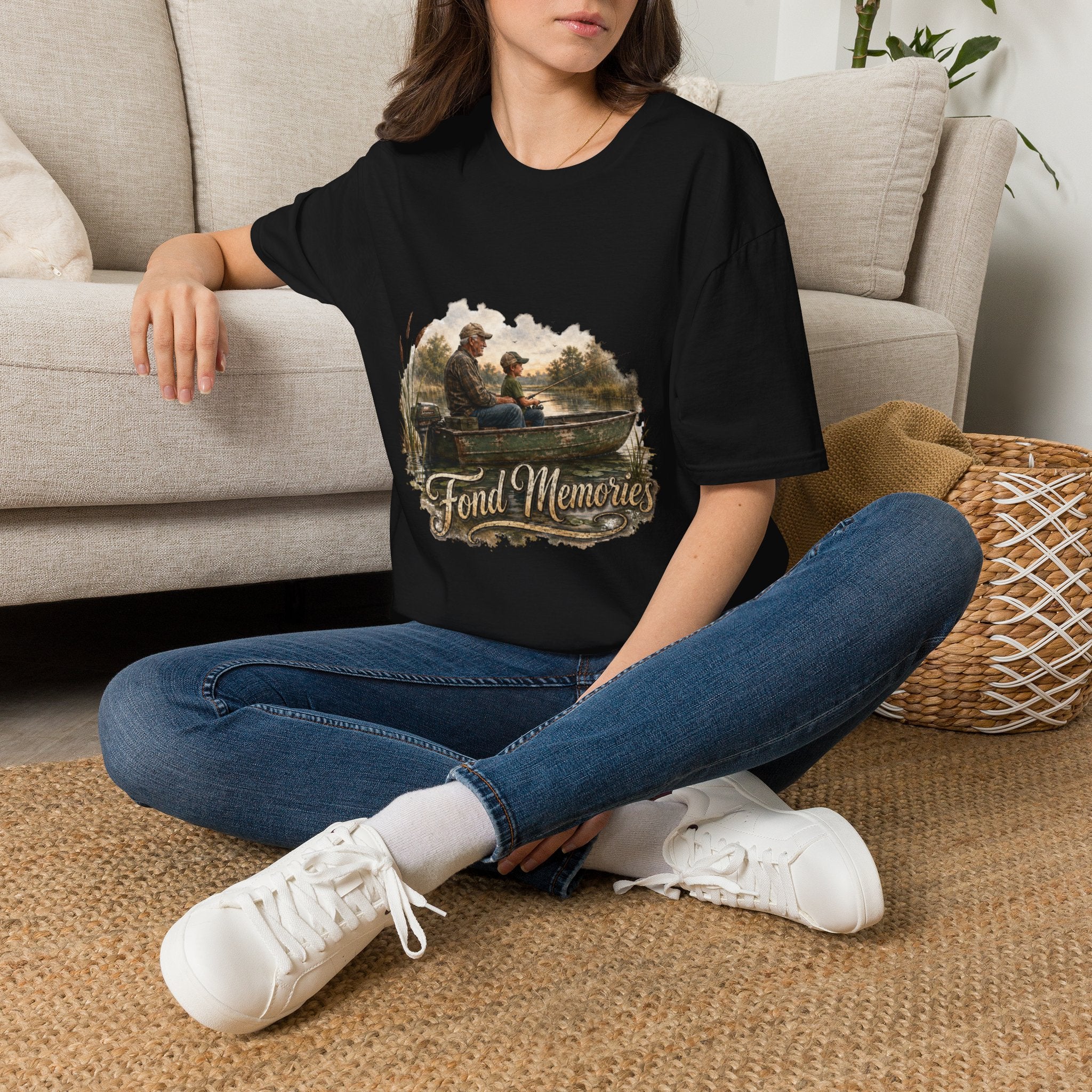 Grandpa and Grandson Fishing Unisex Softstyle T-Shirt