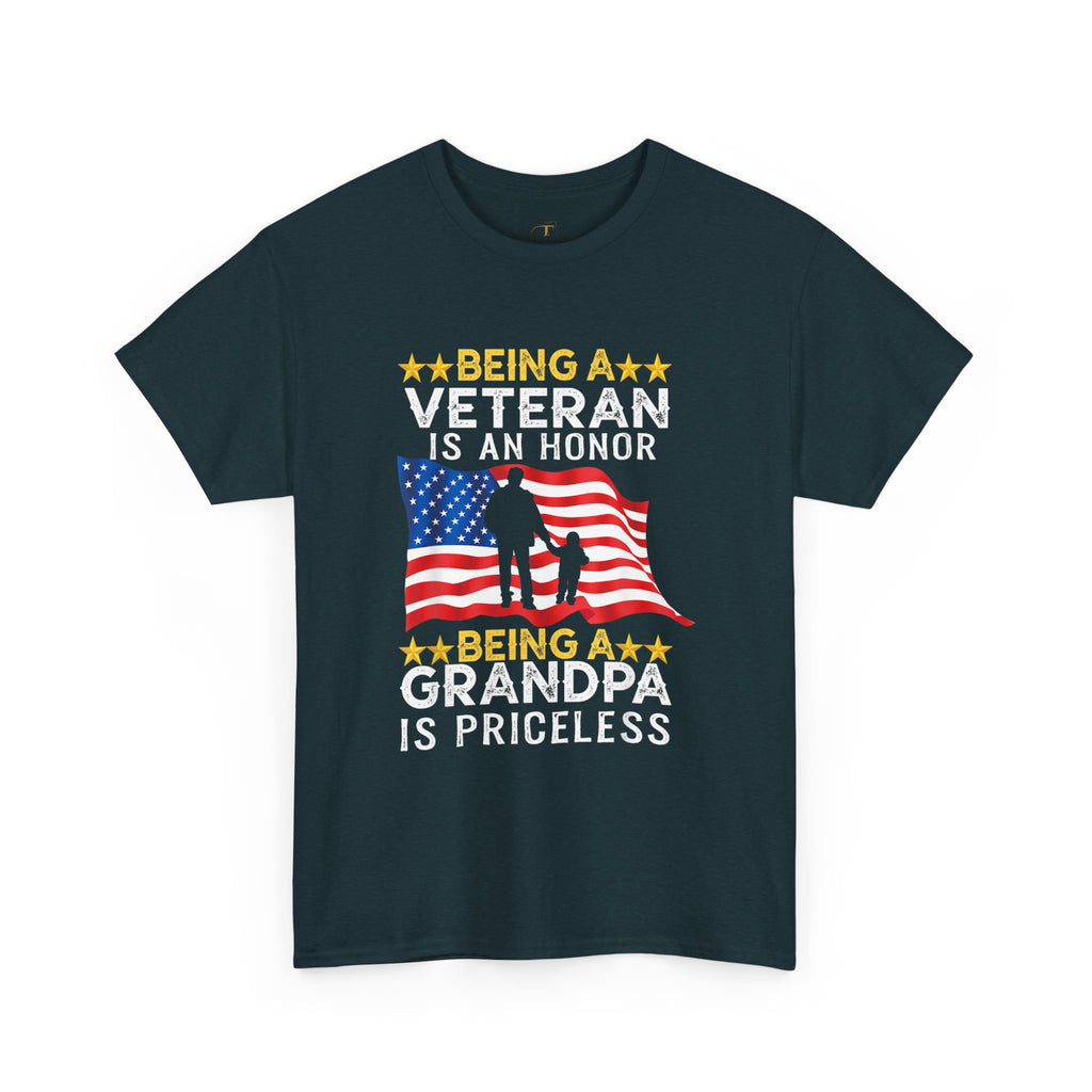 Unisex Heavy Cotton Tee Veteran Grandpa Patriotic
