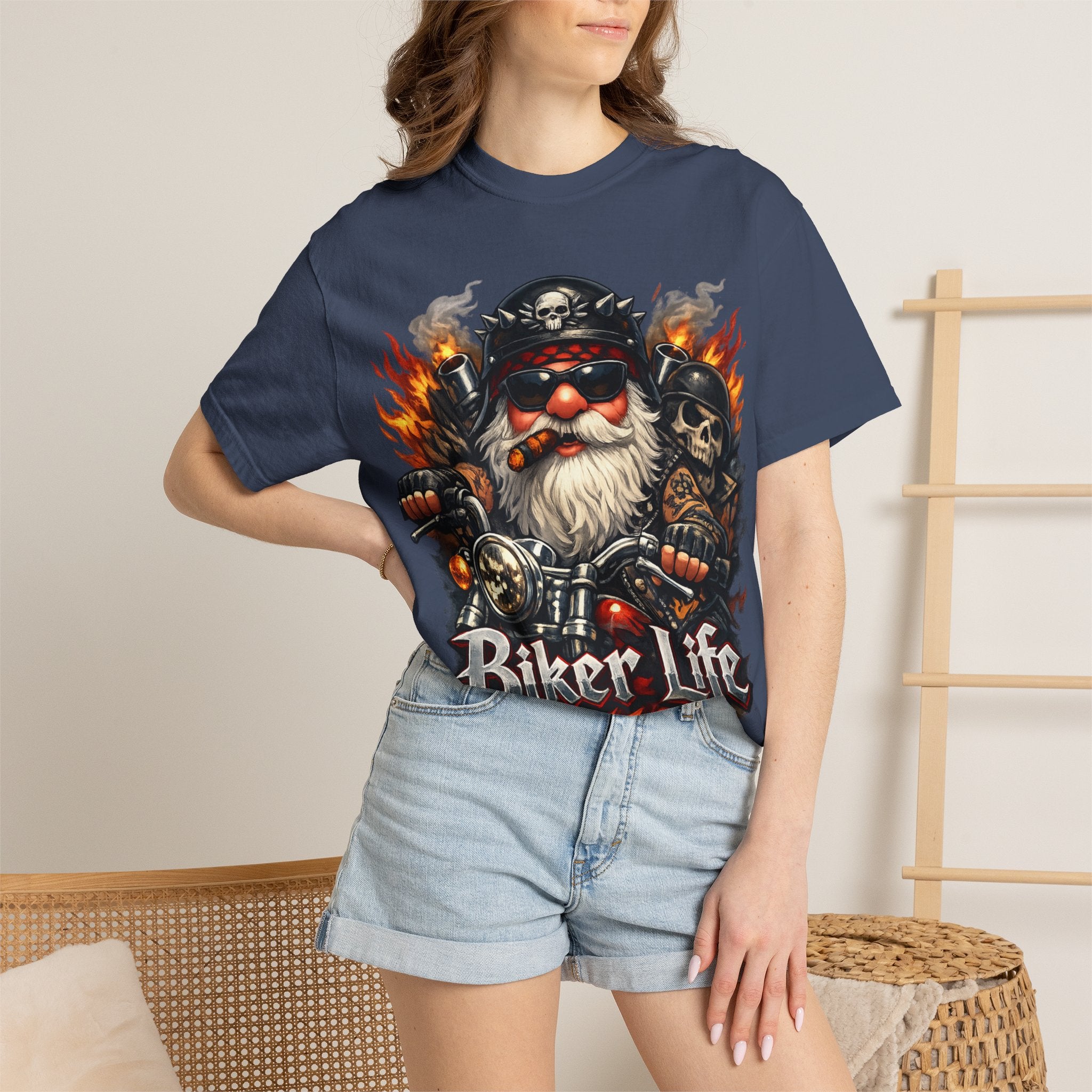 Biker Life T-Shirt — Vintage Gnome Motorcycle Graphic Tee