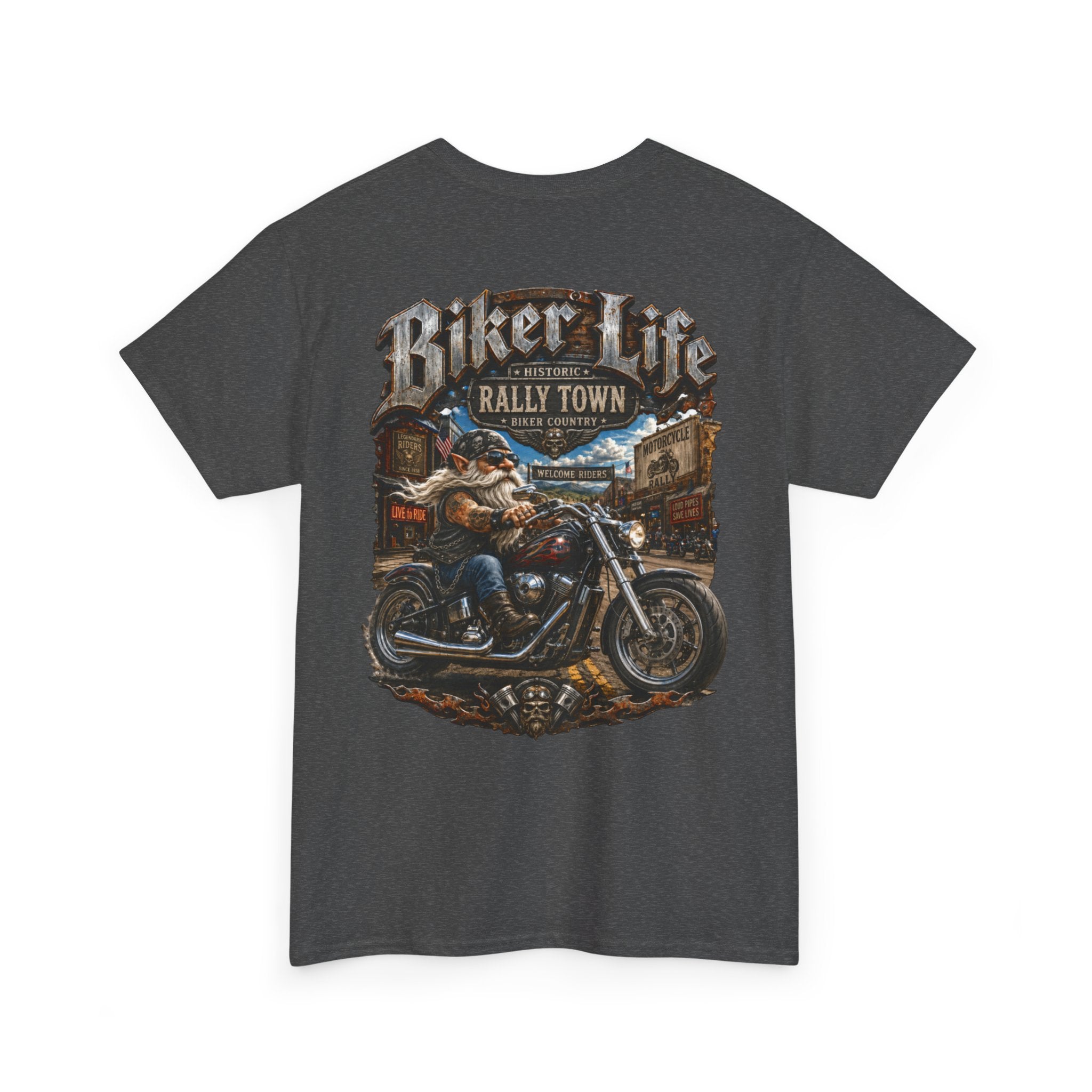 Gnome Biker Life Unisex Heavy Cotton Tee