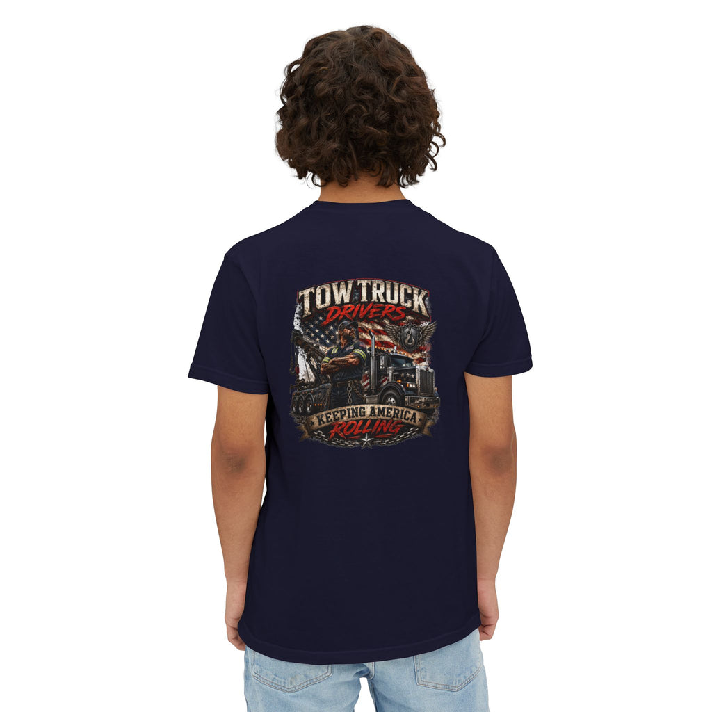 Tow Truck Driver Unisex Garment-Dyed Pocket T-Shirt