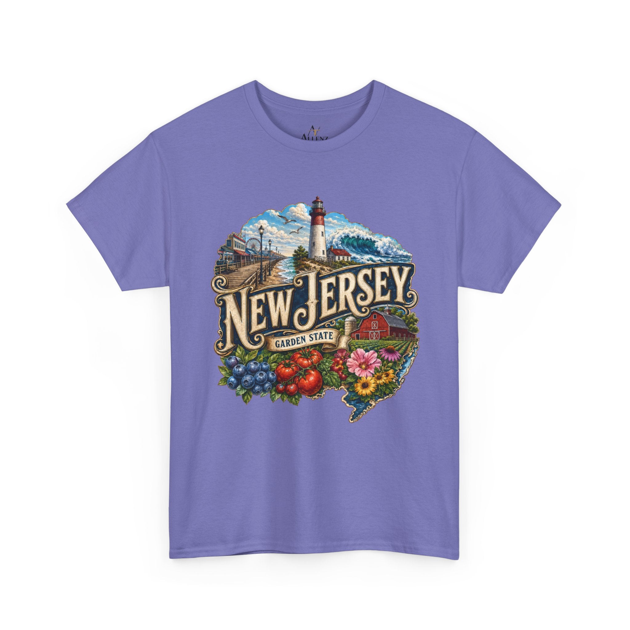 Unisex Heavy Cotton Tee🌊 New Jersey – Coastal Charm and Garden State Pride 🍅🫐