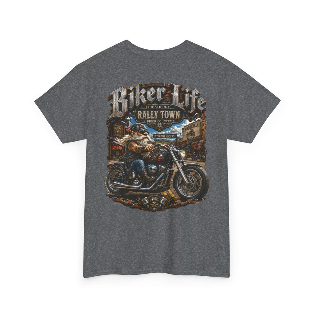 Gnome Biker Life Unisex Heavy Cotton Tee