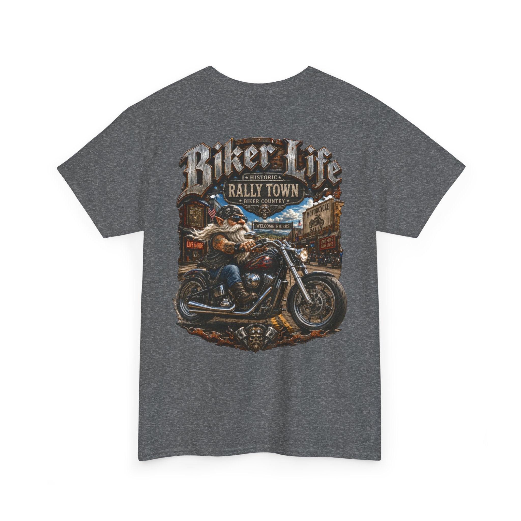 Gnome Biker Life Unisex Heavy Cotton Tee