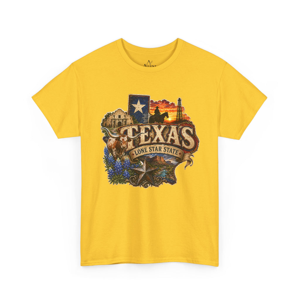 Unisex Heavy Cotton Tee⭐🤠 Texas – Pride of the Lone Star State 🌵🐂