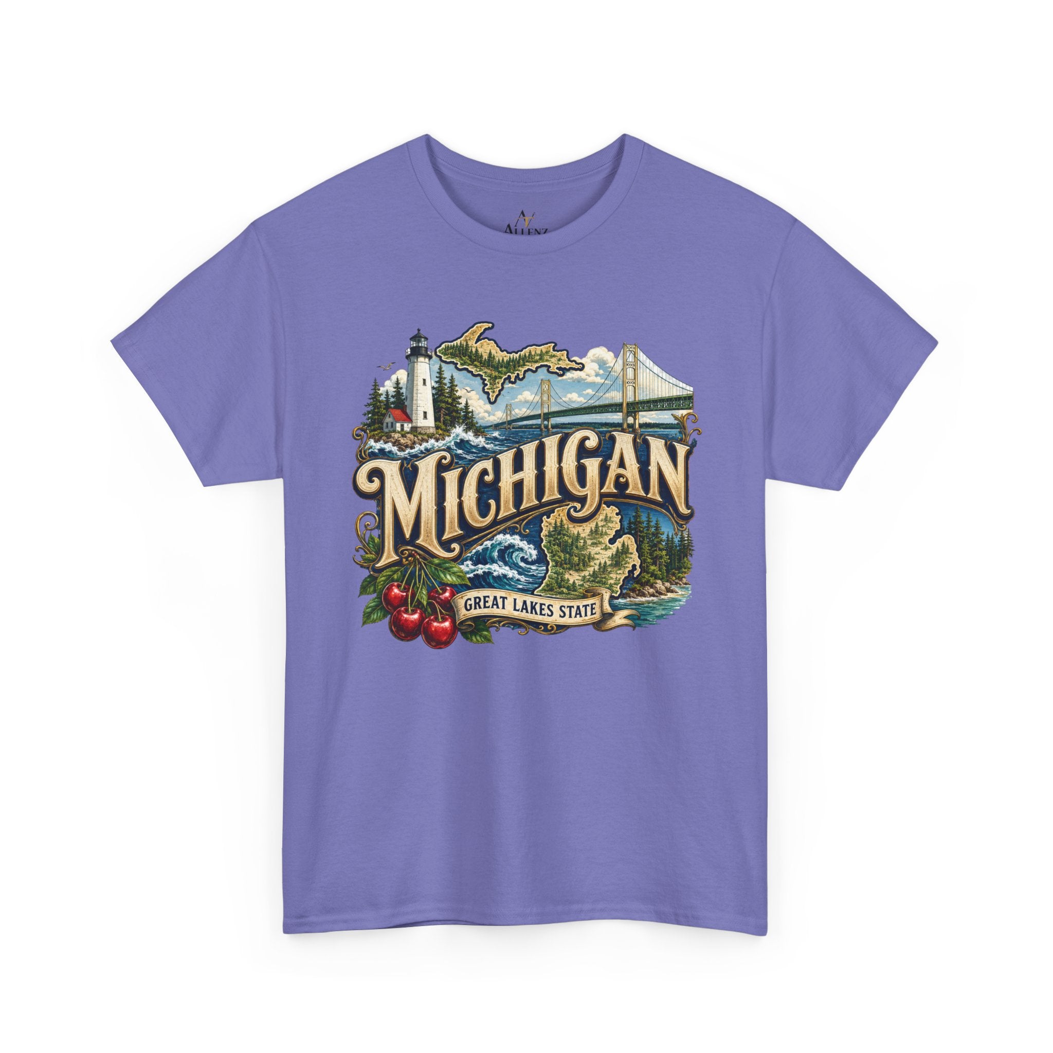 Unisex Heavy Cotton Tee🌊 Michigan – Great Lakes Beauty and Northern Adventure 🌊