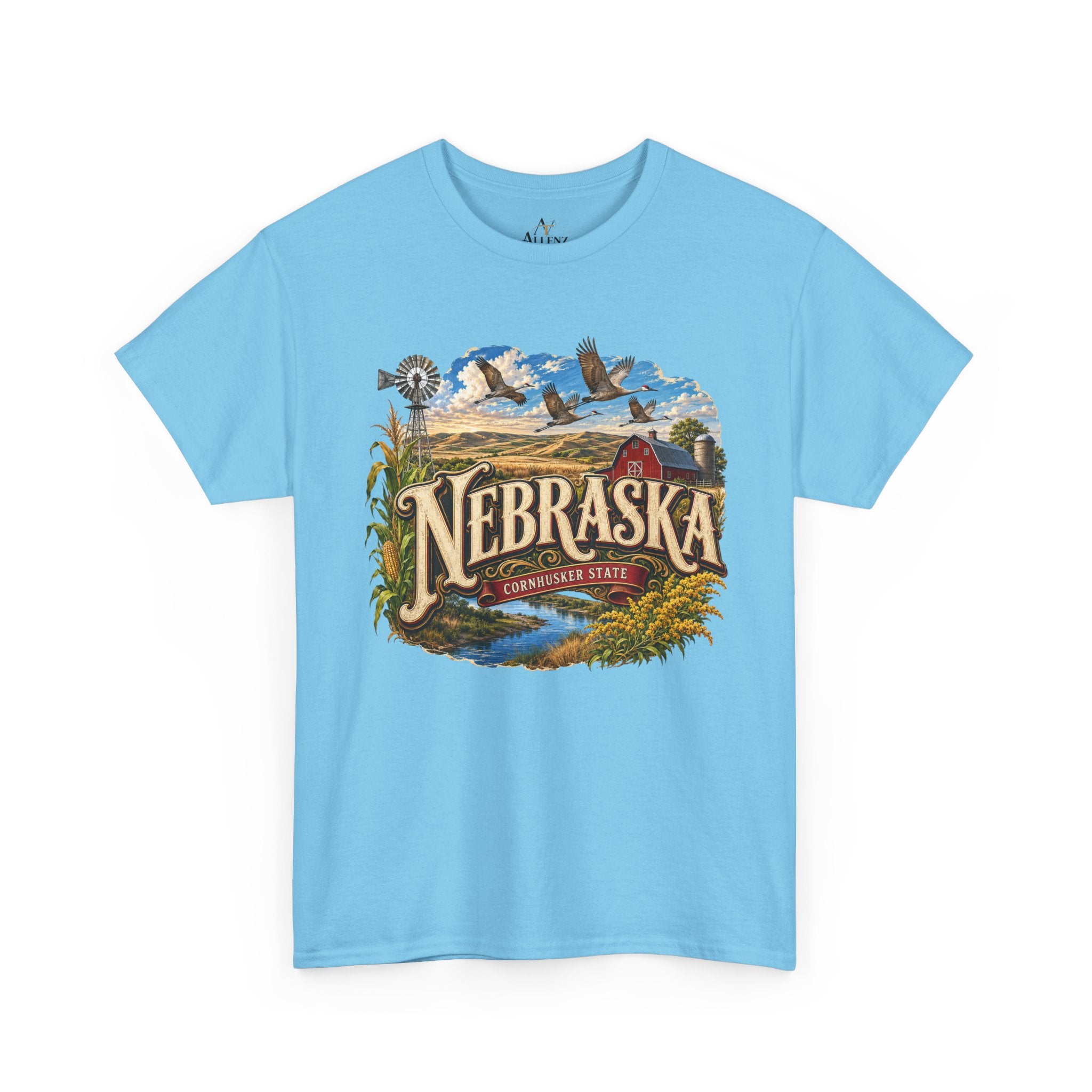 Unisex Heavy Cotton Tee🌾 Nebraska – Heartland Heritage and Prairie Pride 🌾