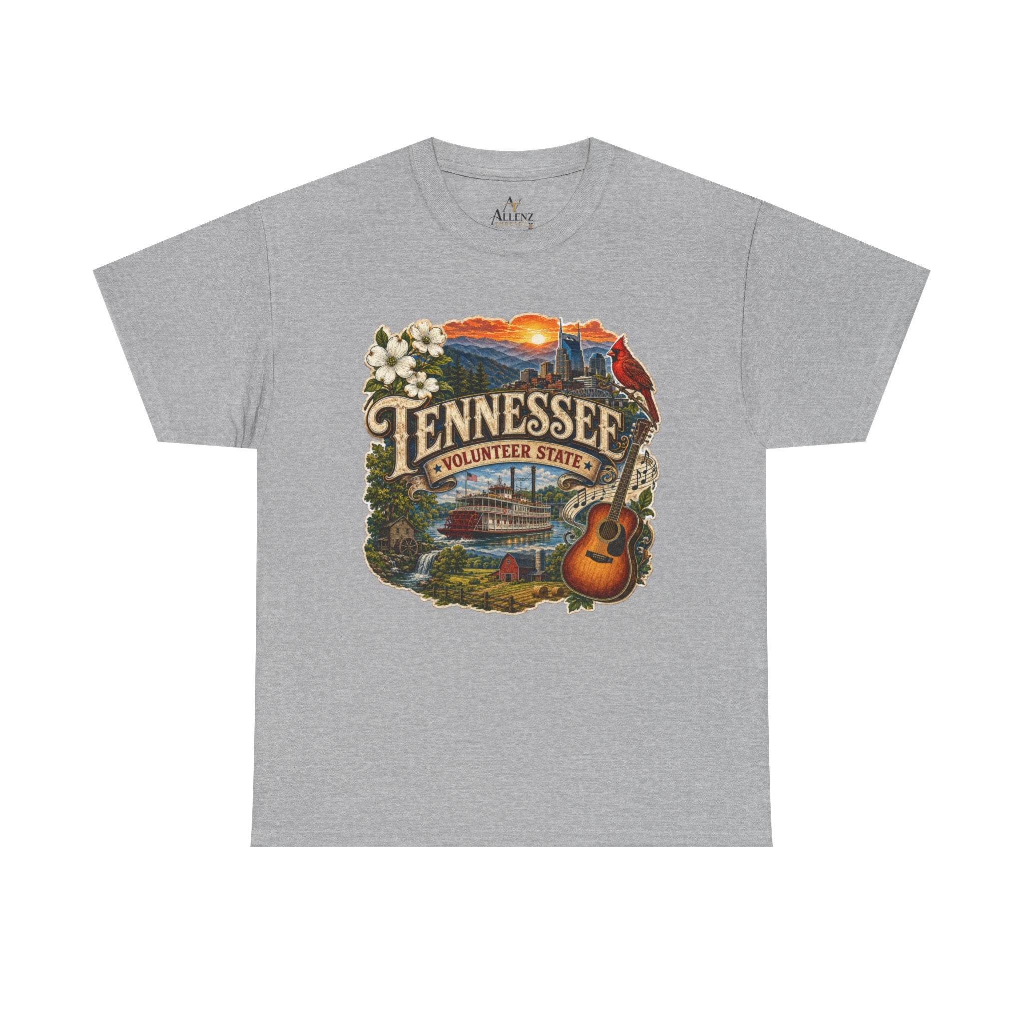 Unisex Heavy Cotton Tee🎸 Tennessee – Heart of the Volunteer State 🌄🎶