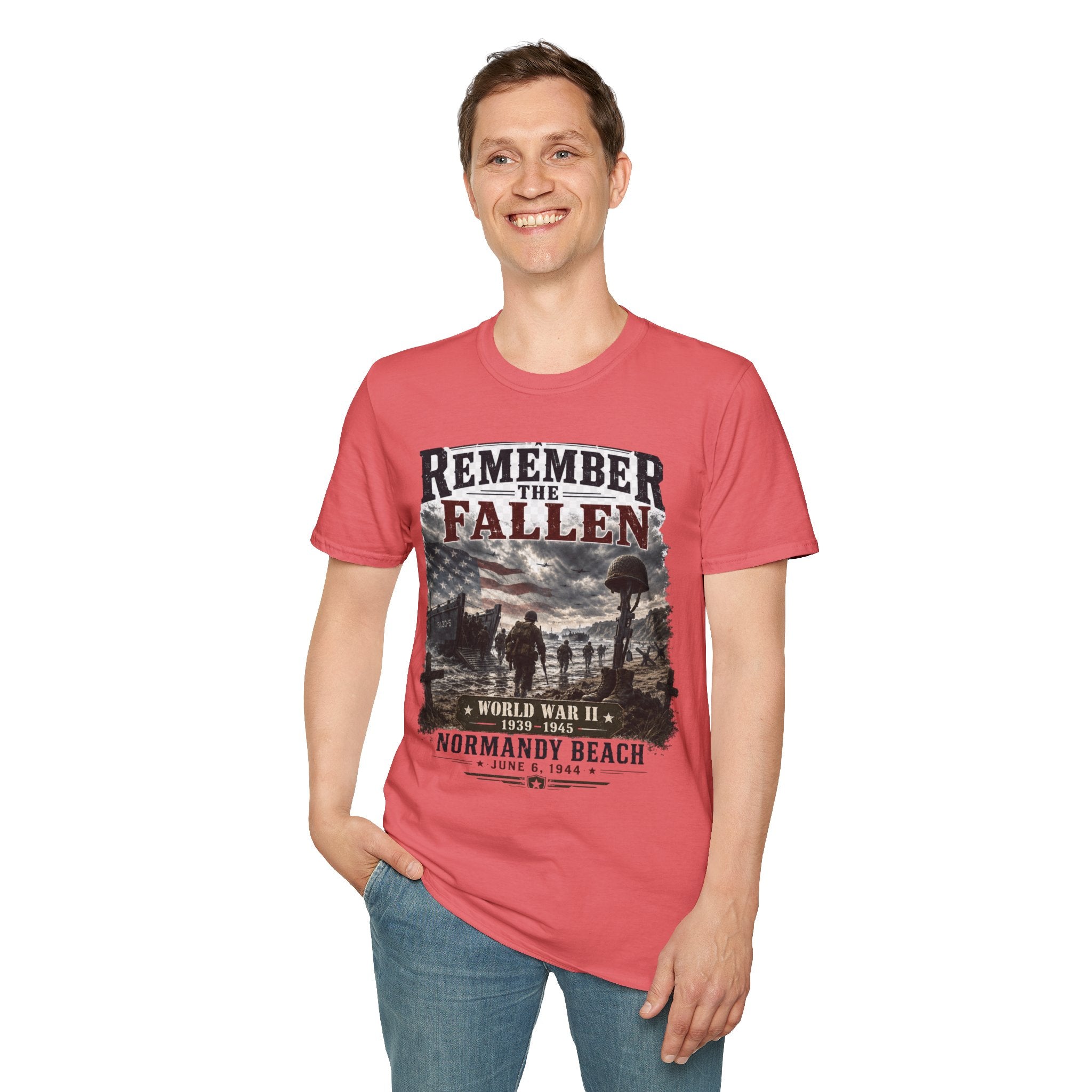 Remember the Fallen T-Shirt — Normandy Beach WWII Memorial Tee
