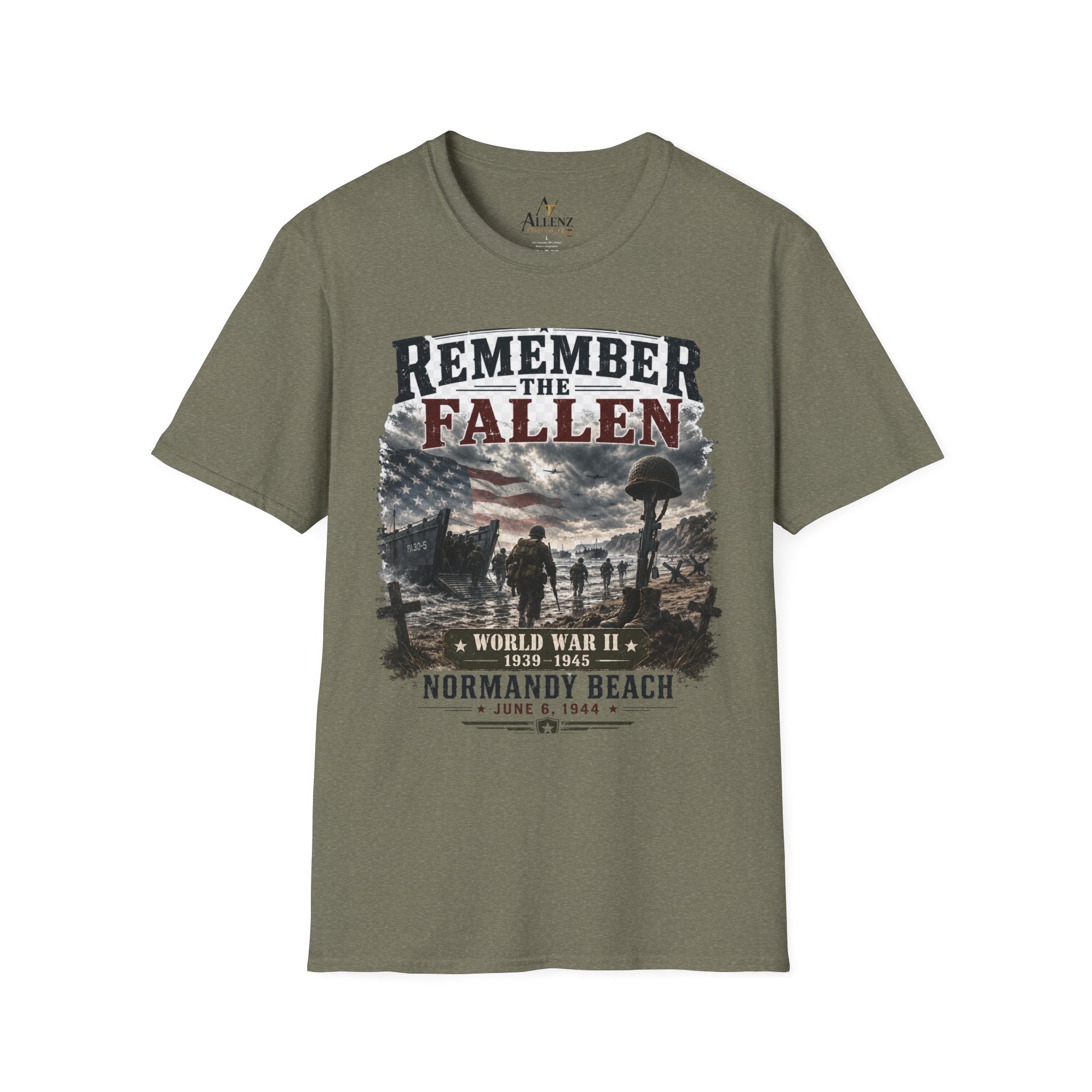 Remember the Fallen T-Shirt — Normandy Beach WWII Memorial Tee