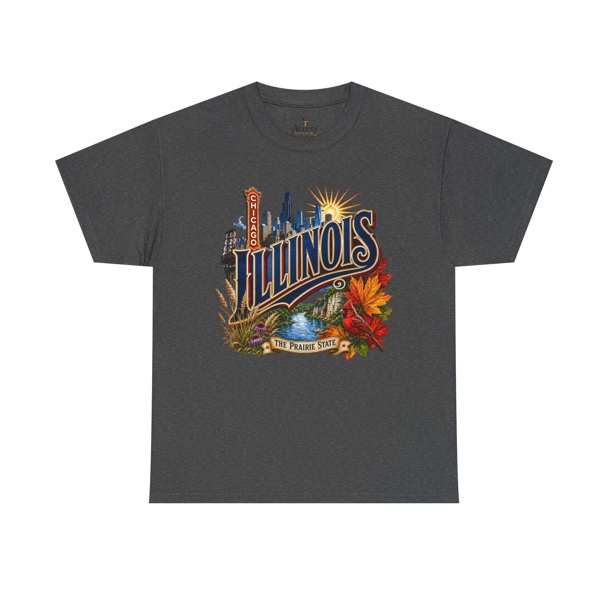 Unisex Heavy Cotton Tee 🌆 Illinois – Big City Energy and Prairie State Pride 🌆