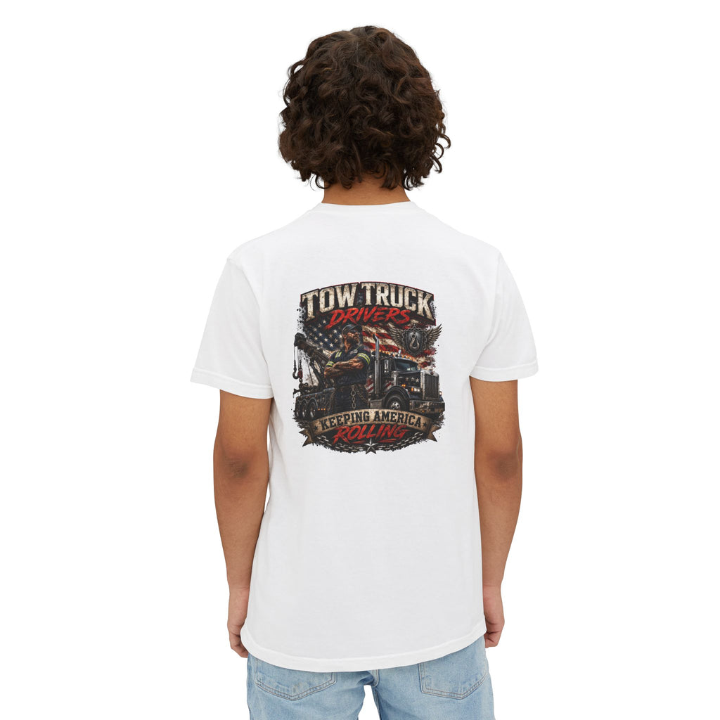 Tow Truck Driver Unisex Garment-Dyed Pocket T-Shirt