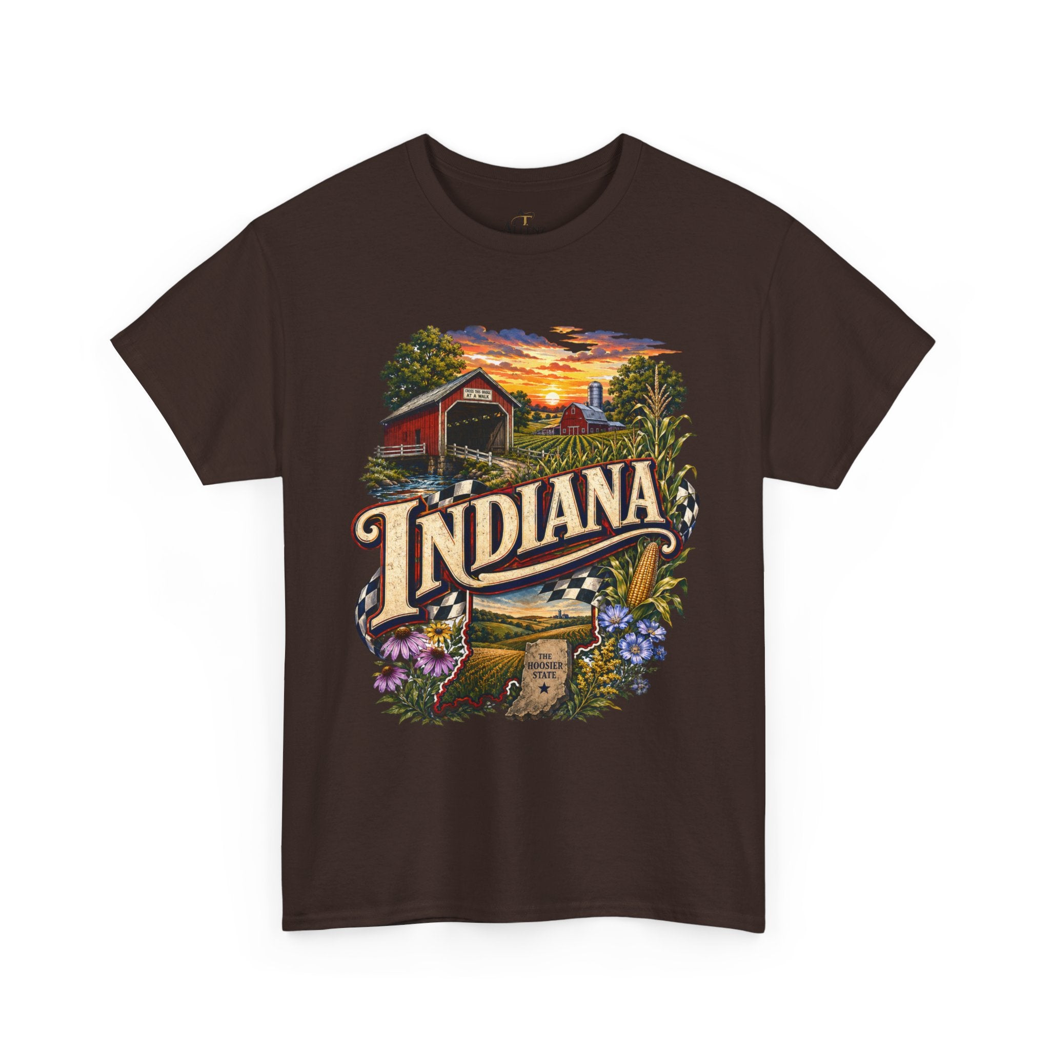 Unisex Heavy Cotton Tee 🌽 Indiana – Heartland Pride and Hoosier Tradition 🌽