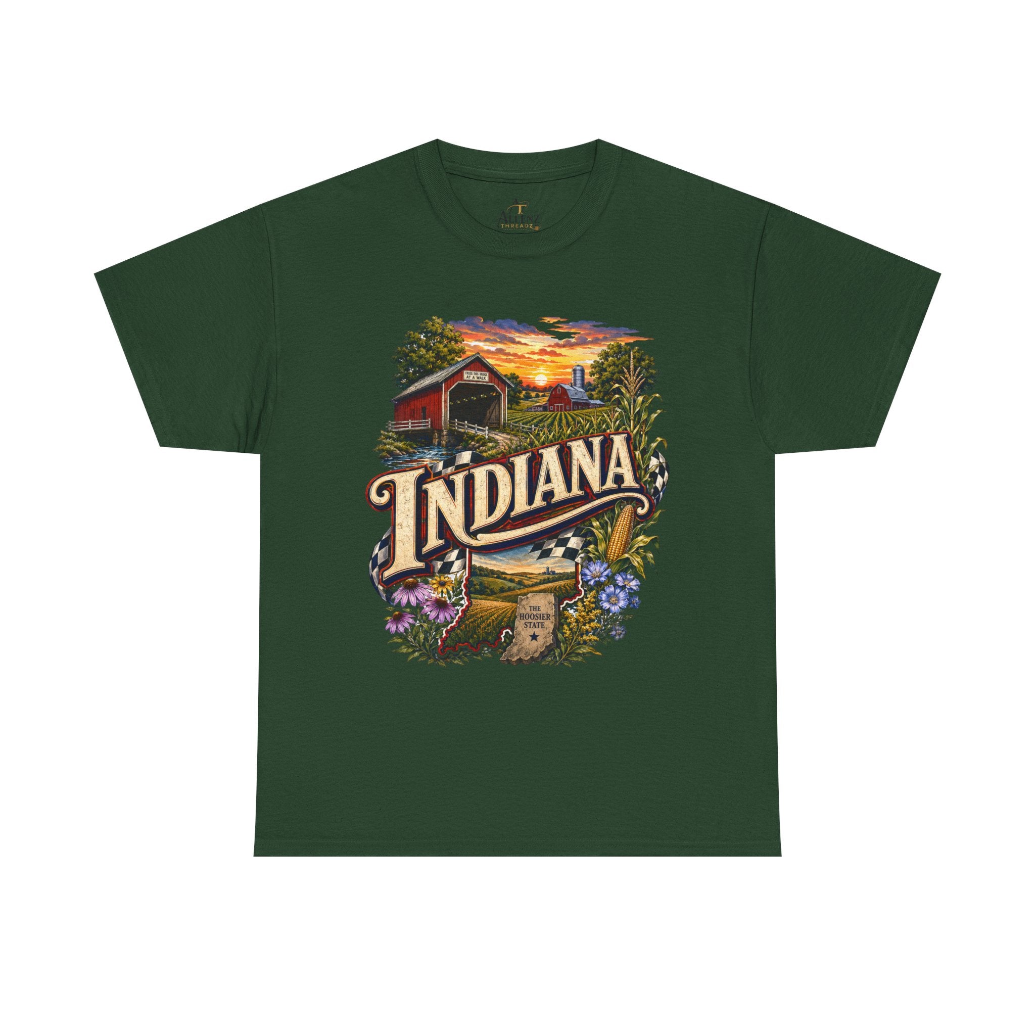 Unisex Heavy Cotton Tee 🌽 Indiana – Heartland Pride and Hoosier Tradition 🌽