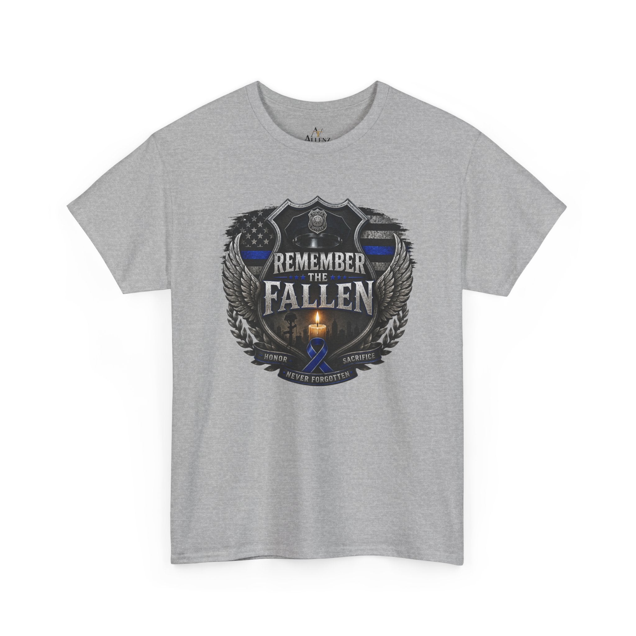Unisex Heavy Cotton Tee Thin blue line remember the Fallen