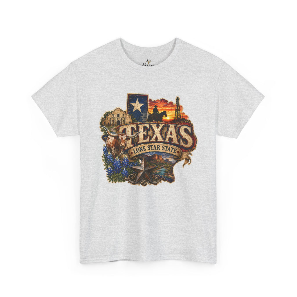 Unisex Heavy Cotton Tee⭐🤠 Texas – Pride of the Lone Star State 🌵🐂