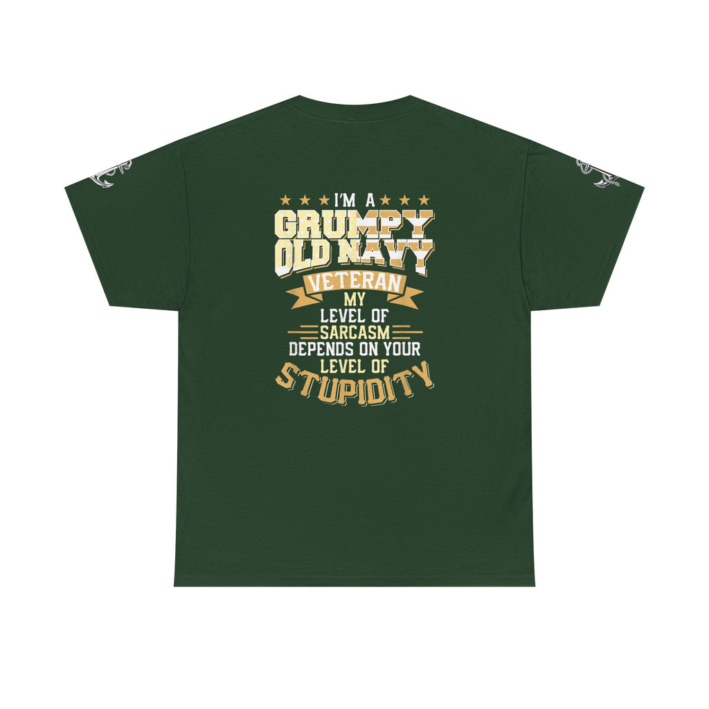 Unisex Heavy Cotton Tee⚓ “I’m A Grumpy Old Navy Veteran” Funny Veteran Shirt ⚓