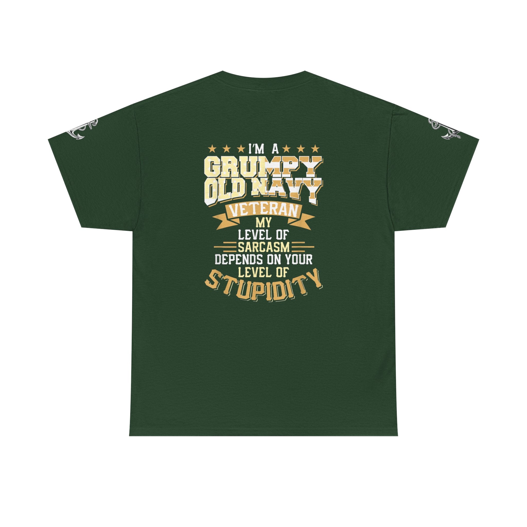 Unisex Heavy Cotton Tee⚓ “I’m A Grumpy Old Navy Veteran” Funny Veteran Shirt ⚓