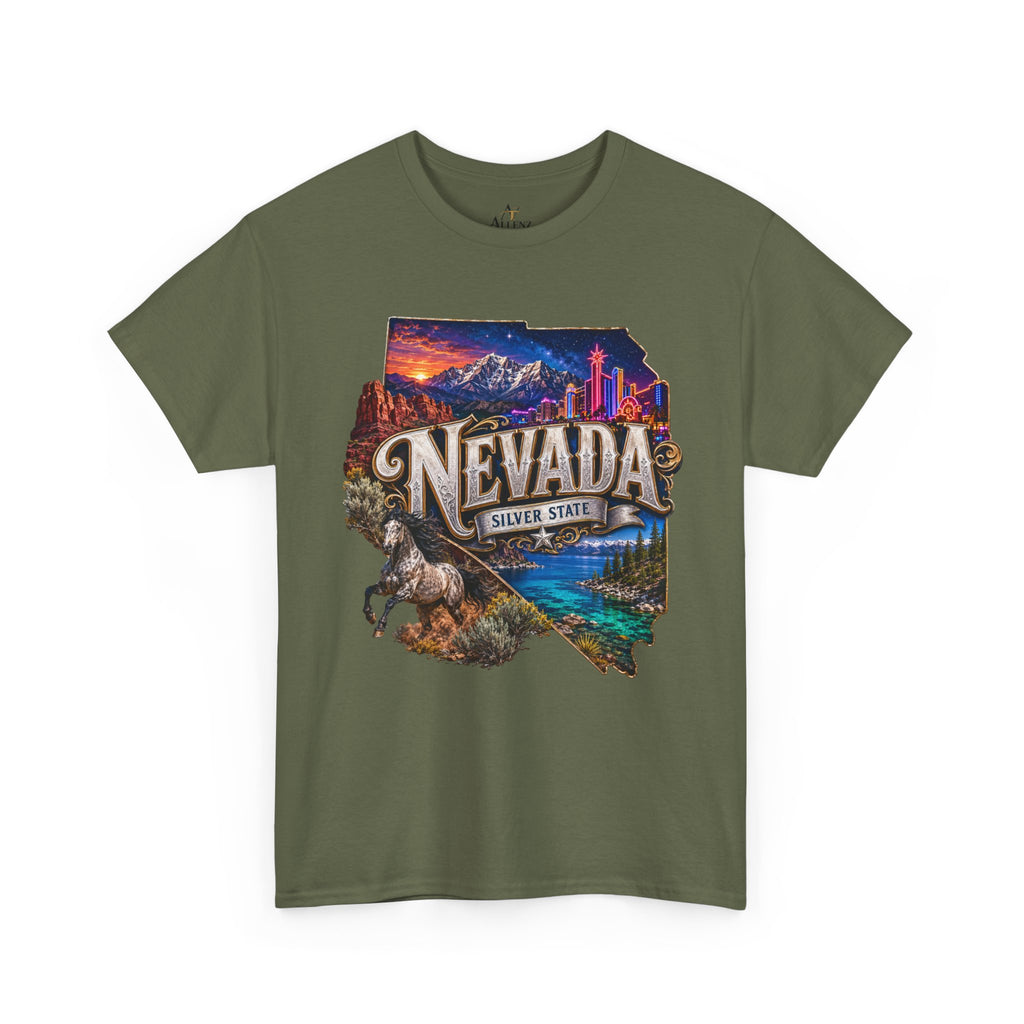 Unisex Heavy Cotton Tee🎰 Nevada – Desert Nights and Silver State Lights 🌵✨