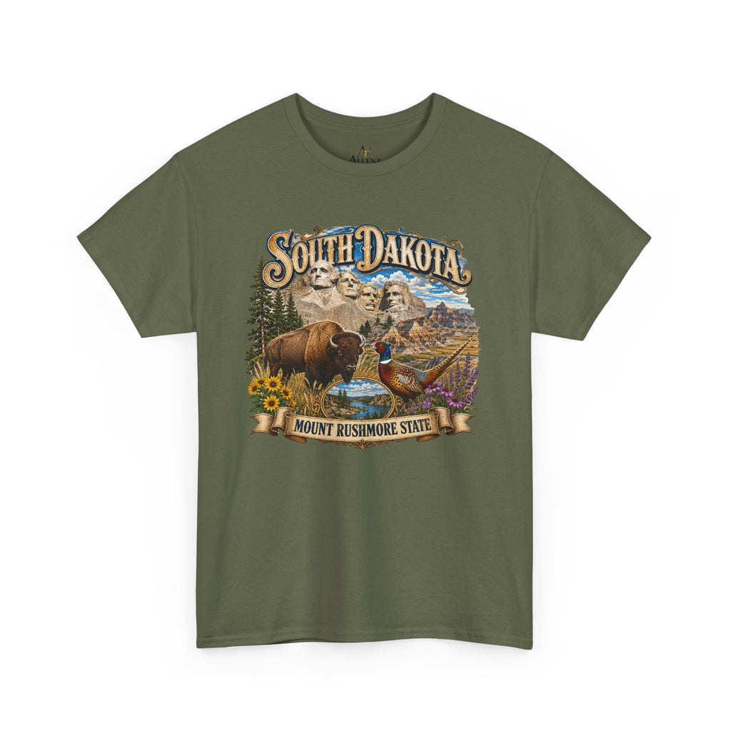 Unisex Heavy Cotton Tee South Dakota – Legendary Spirit of the Mount Rushmore State ⛰️