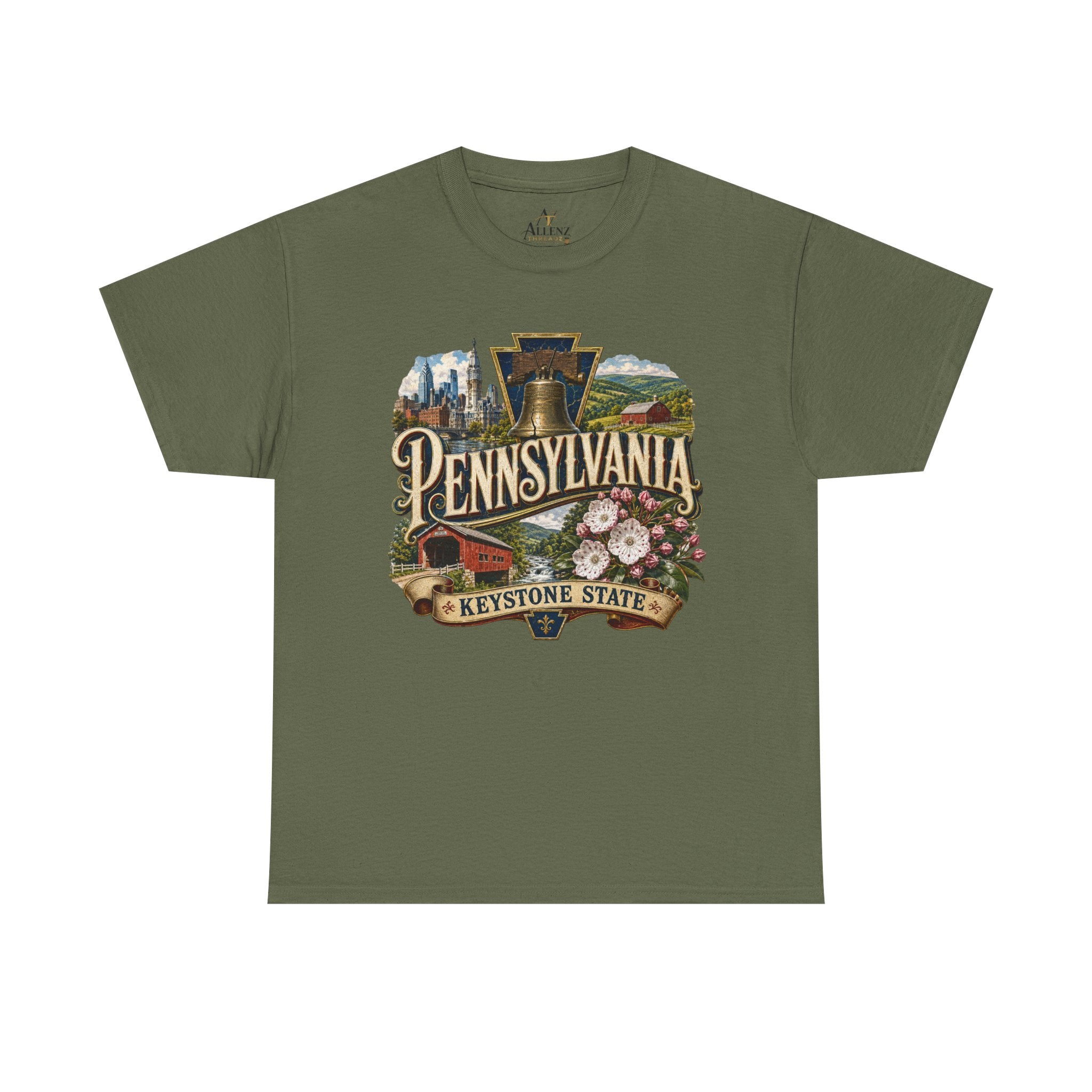 Unisex Heavy Cotton Tee🛎️ Pennsylvania – Pride of the Keystone State 🌄