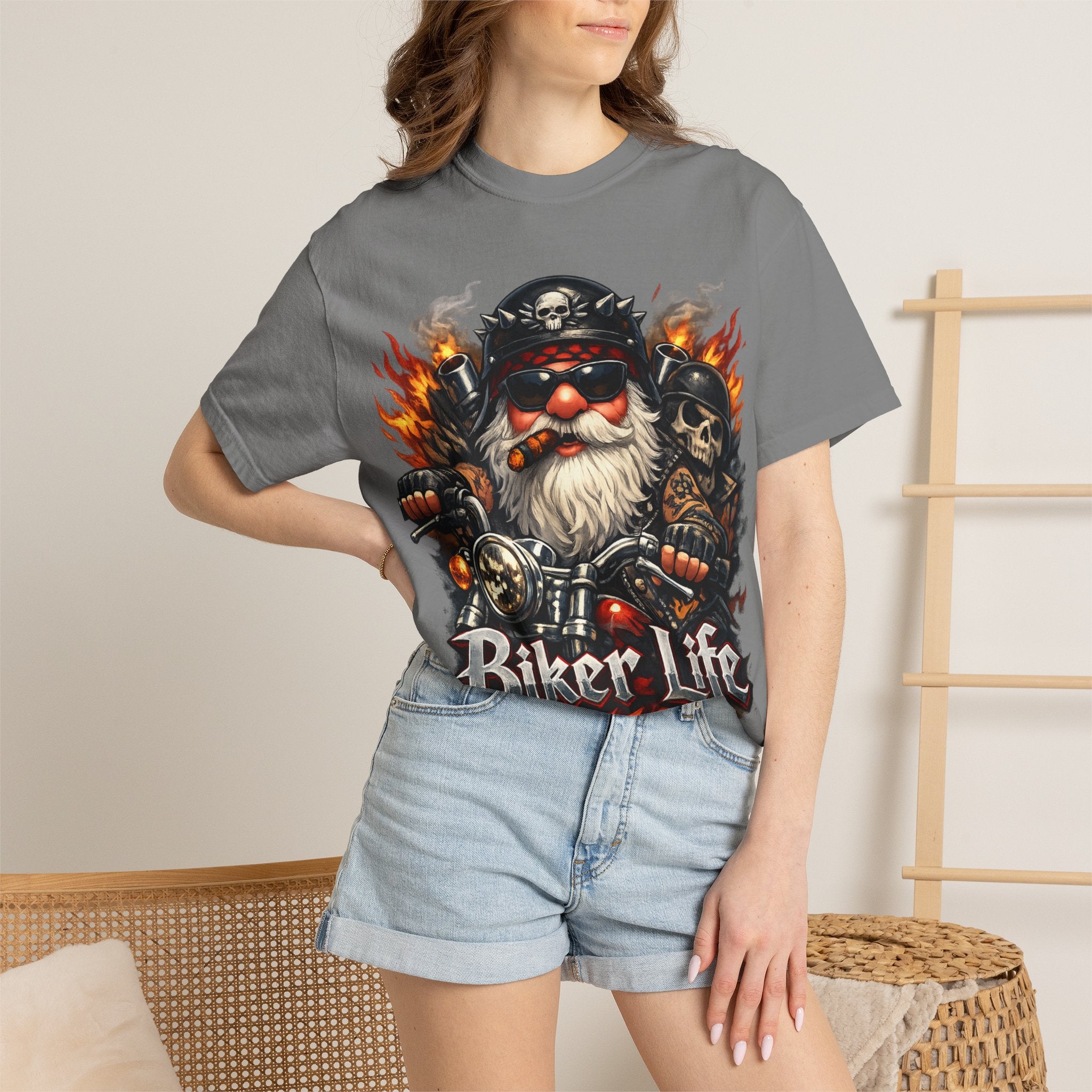 Biker Life T-Shirt — Vintage Gnome Motorcycle Graphic Tee