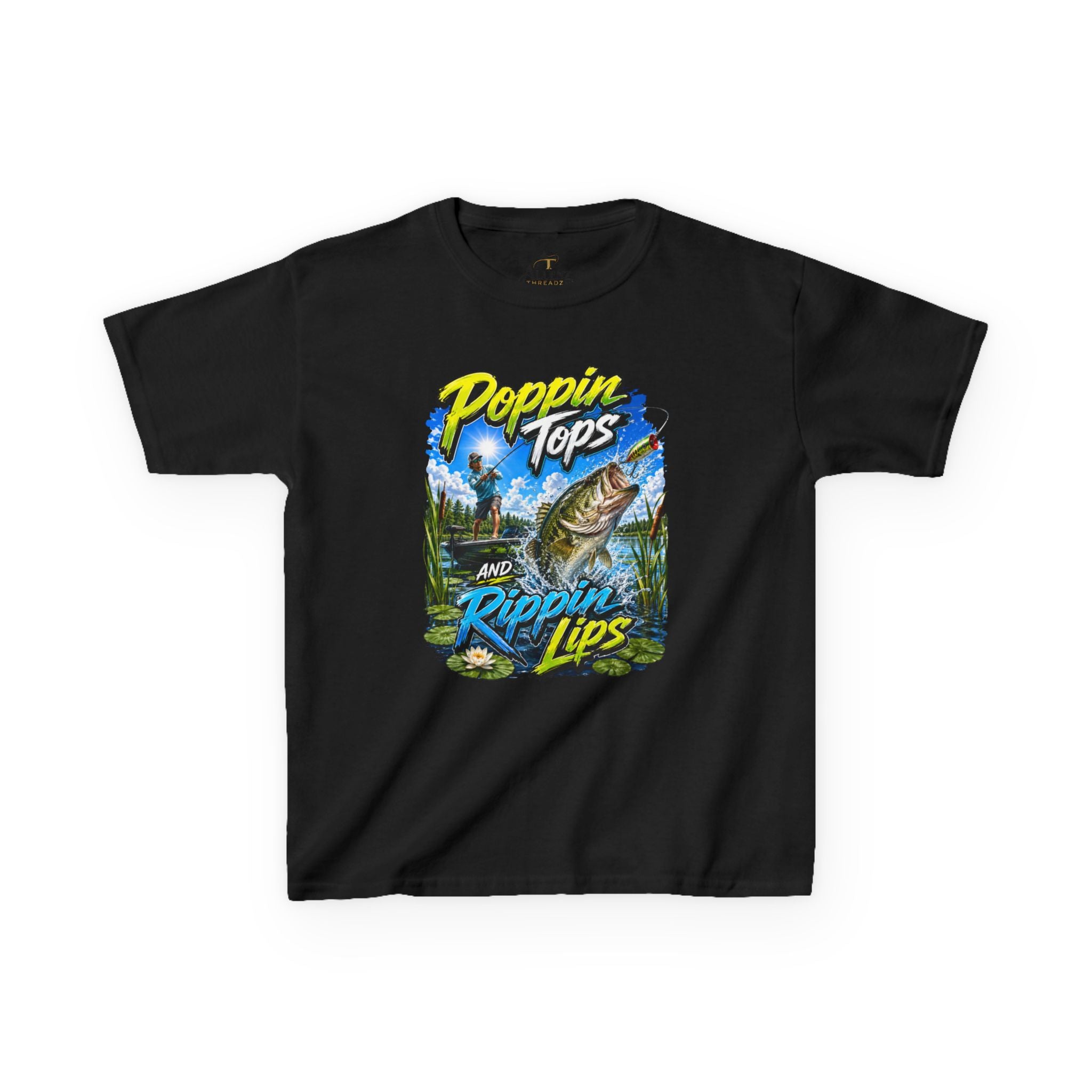 Poppin Tops Fishing Kids Heavy Cotton™ Tee