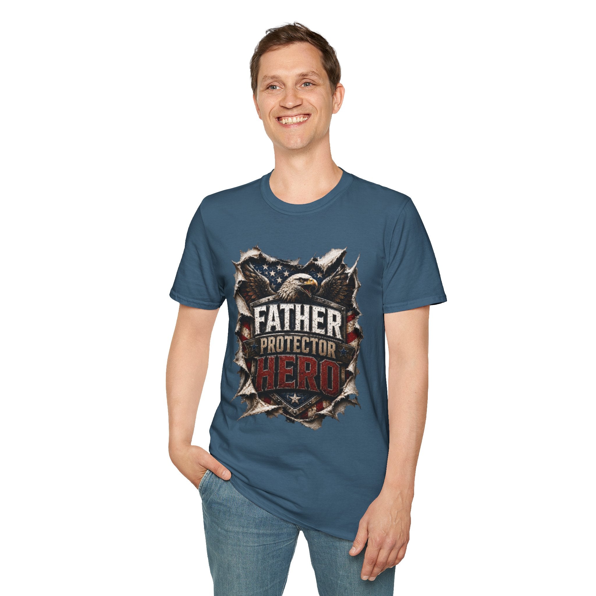 Father Protector Hero Unisex Softstyle T-Shirt