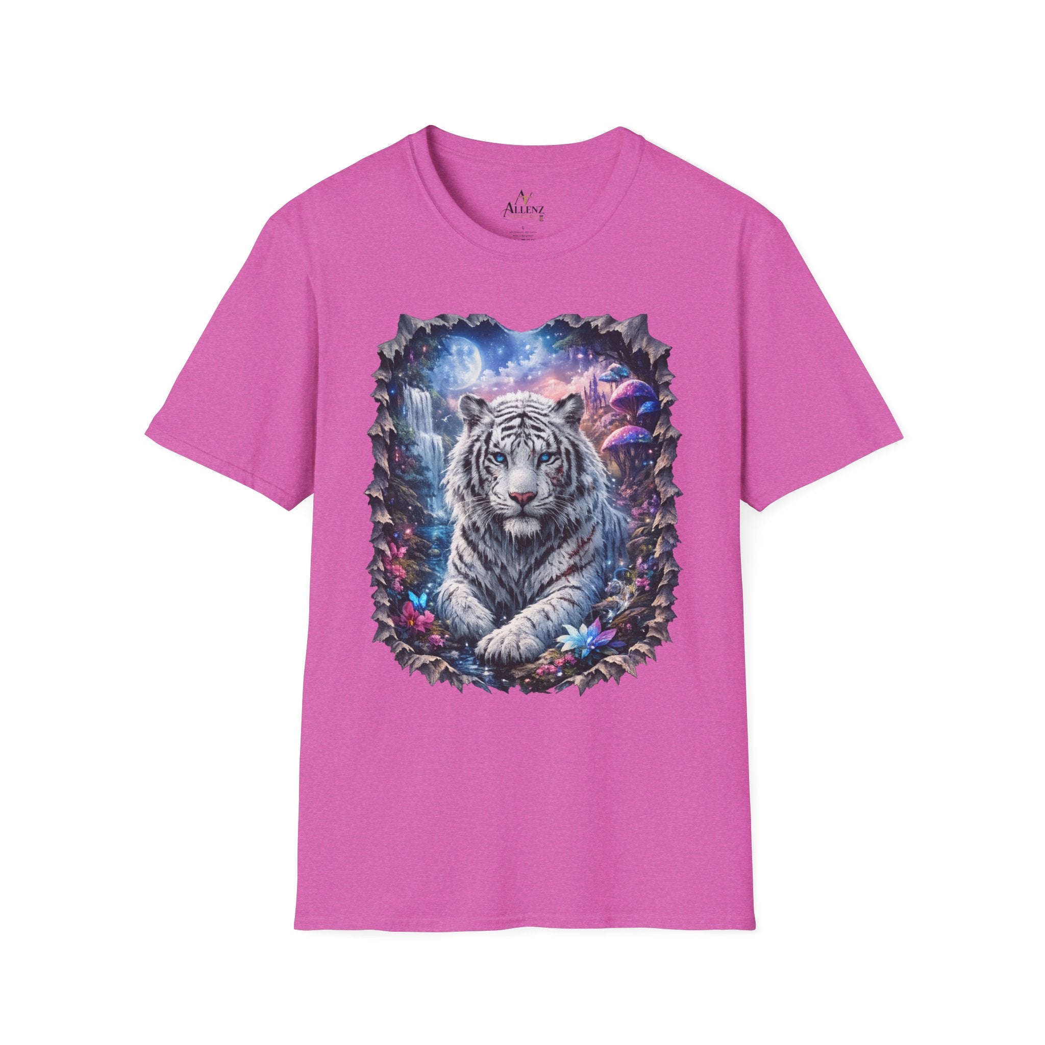 Fantasy white Bengal tiger Unisex Softstyle T-Shirt -