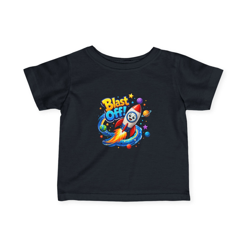 Blast Off Rocket Infant Fine Jersey Tee