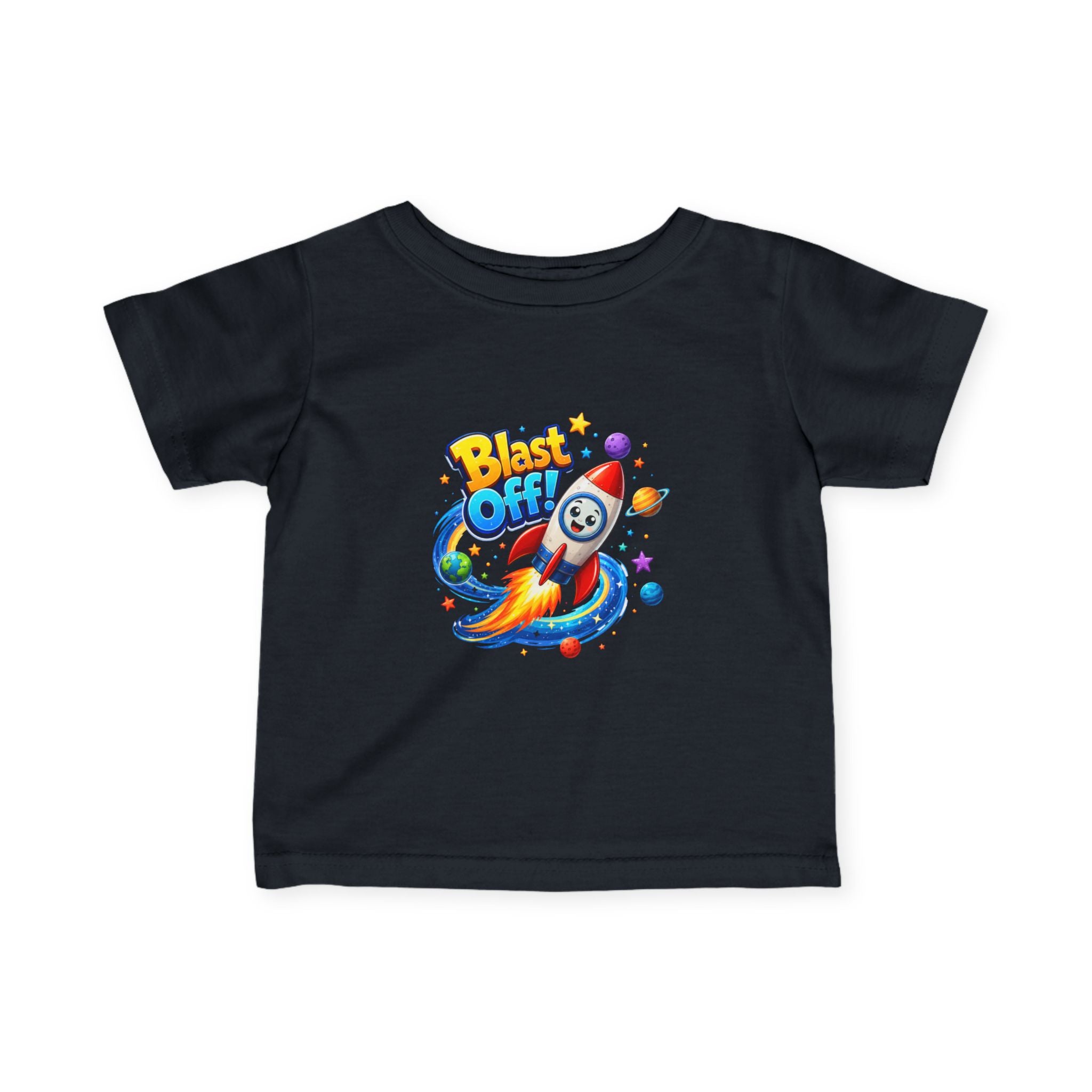 Blast Off Rocket Infant Fine Jersey Tee