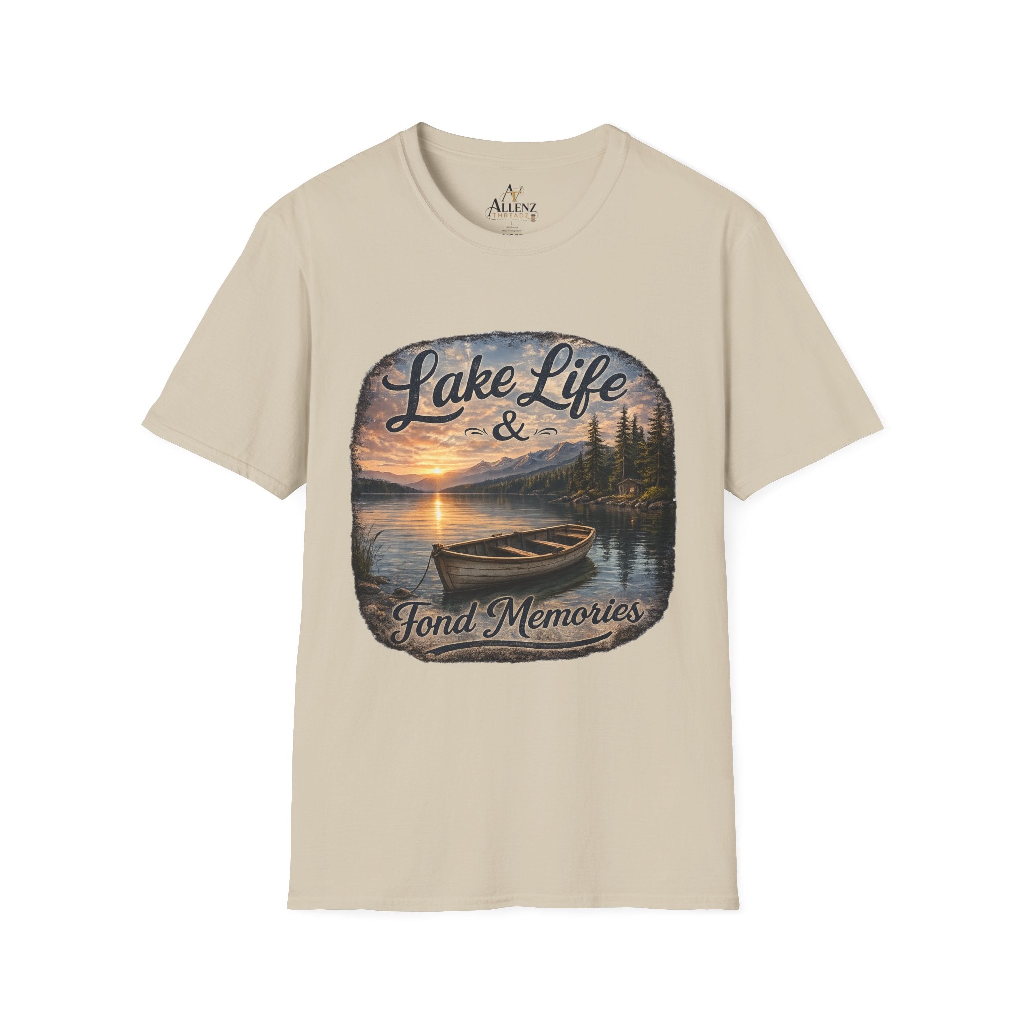 Lake Life T-Shirt — Scenic Sunrise Boat 'Lake Life & Fond Memories'
